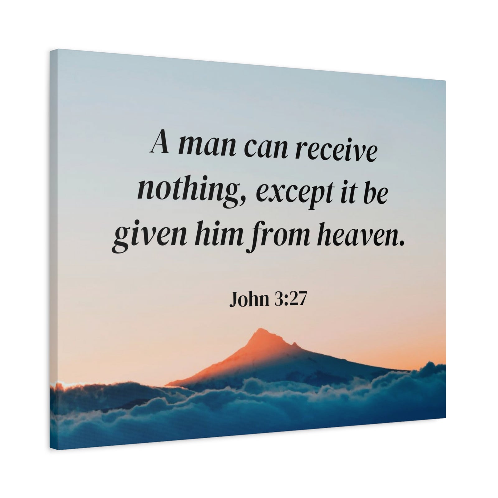 Scripture Canvas From Heaven John 3:27 Christian Wall Art Bible Verse Print Ready to Hang-Express Your Love Gifts