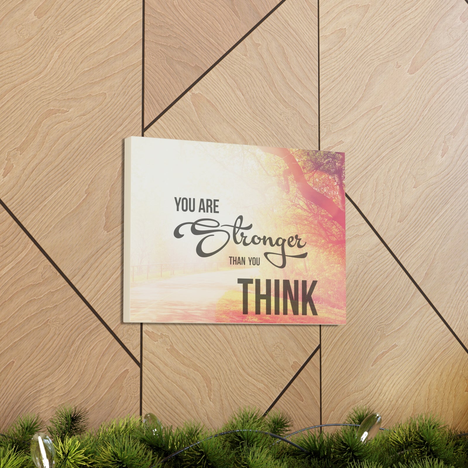 Inspirational Quote Canvas You Are Stronger Than You Think Wall Art Motivational Motto Inspiring Prints Artwork Decor Ready to Hang-Express Your Love Gifts