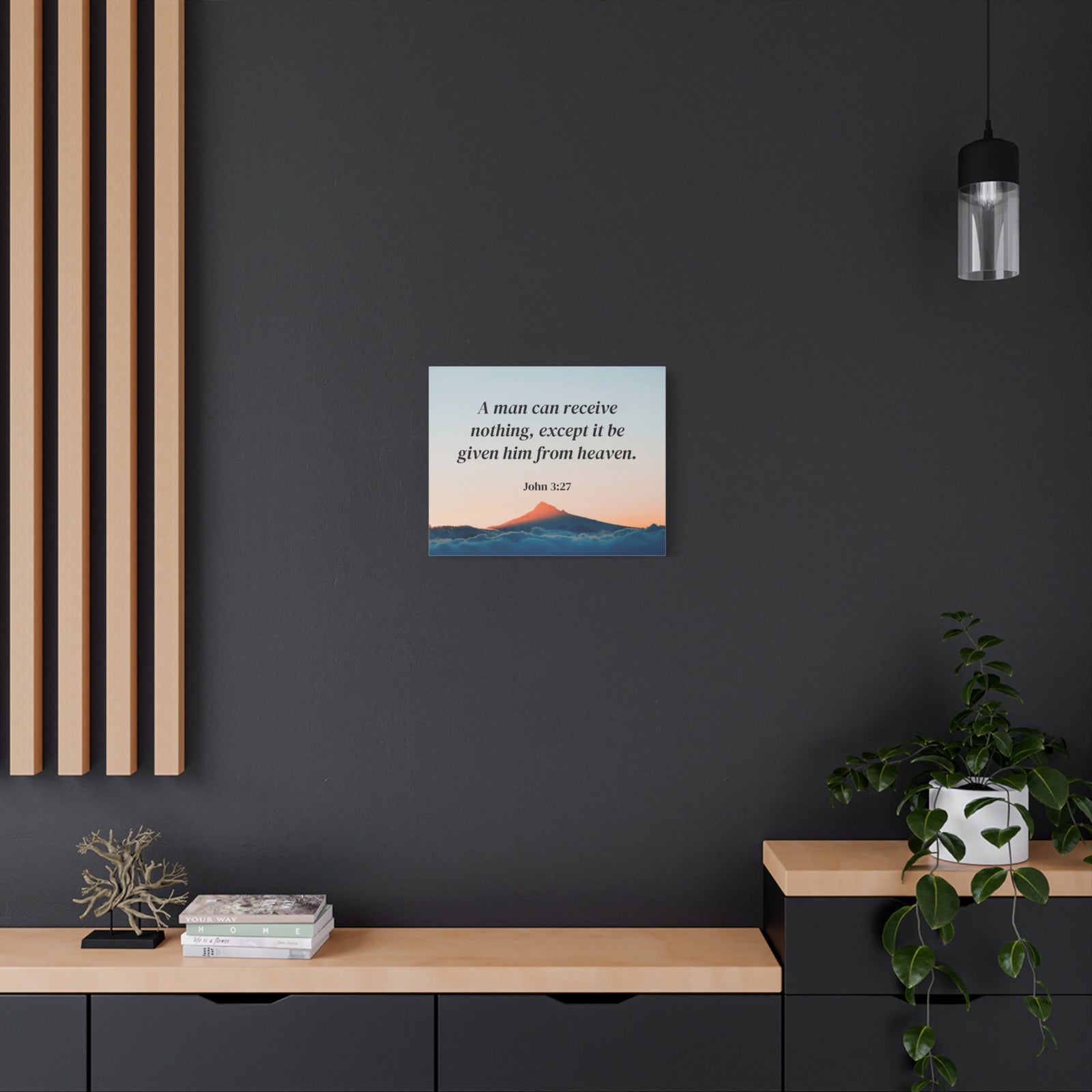Scripture Canvas From Heaven John 3:27 Christian Wall Art Bible Verse Print Ready to Hang-Express Your Love Gifts