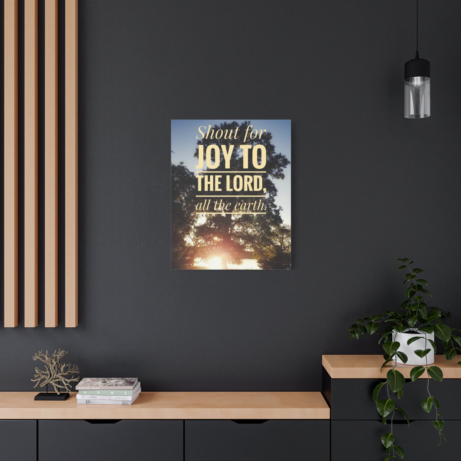 Scripture Canvas Joy To The Lord Psalms 100:1 Christian Wall Art Bible Verse Print Ready to Hang-Express Your Love Gifts