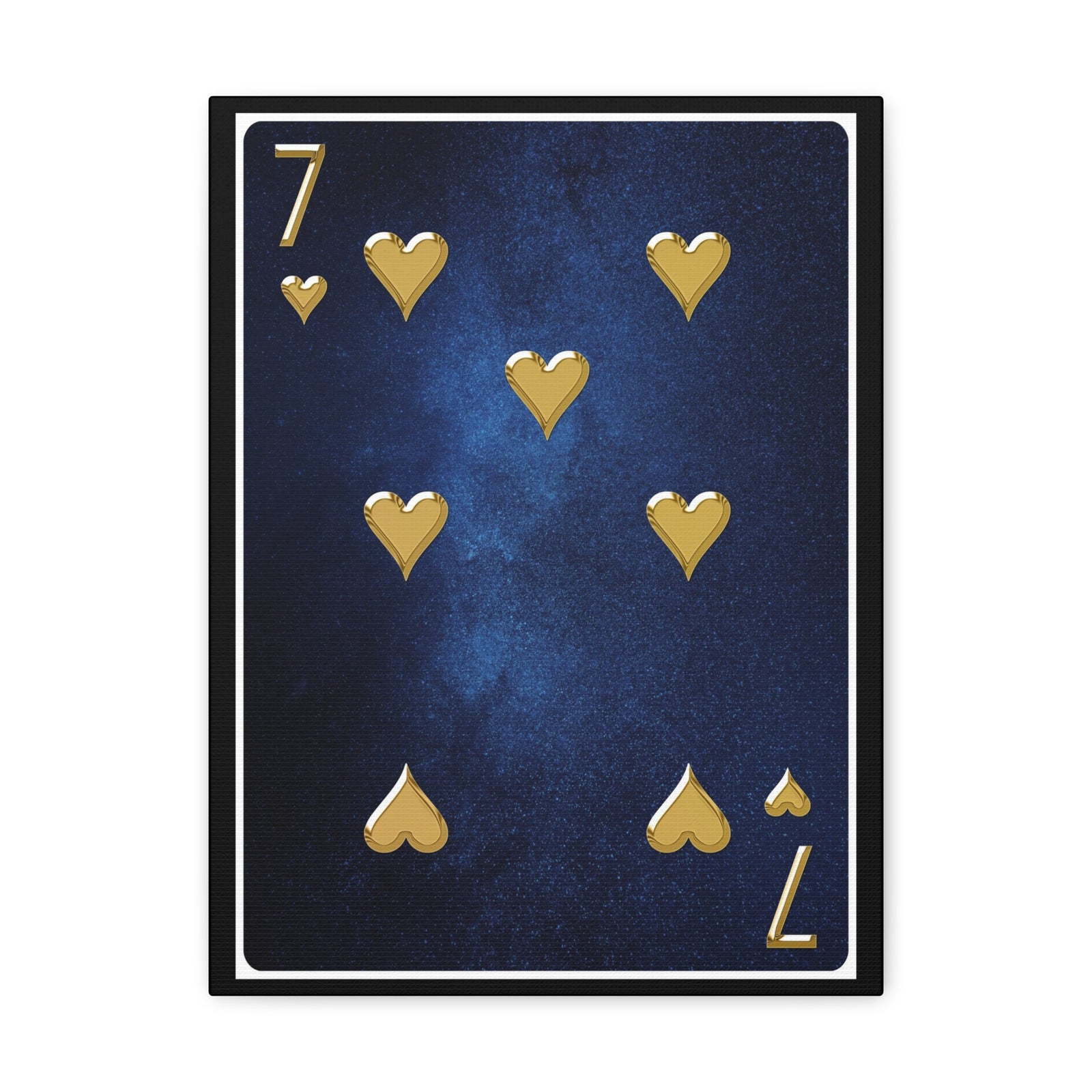 Seven Of Hearts Space Background Playing Card Canvas Wall Art for Home Decor Ready-to-Hang-Express Your Love Gifts
