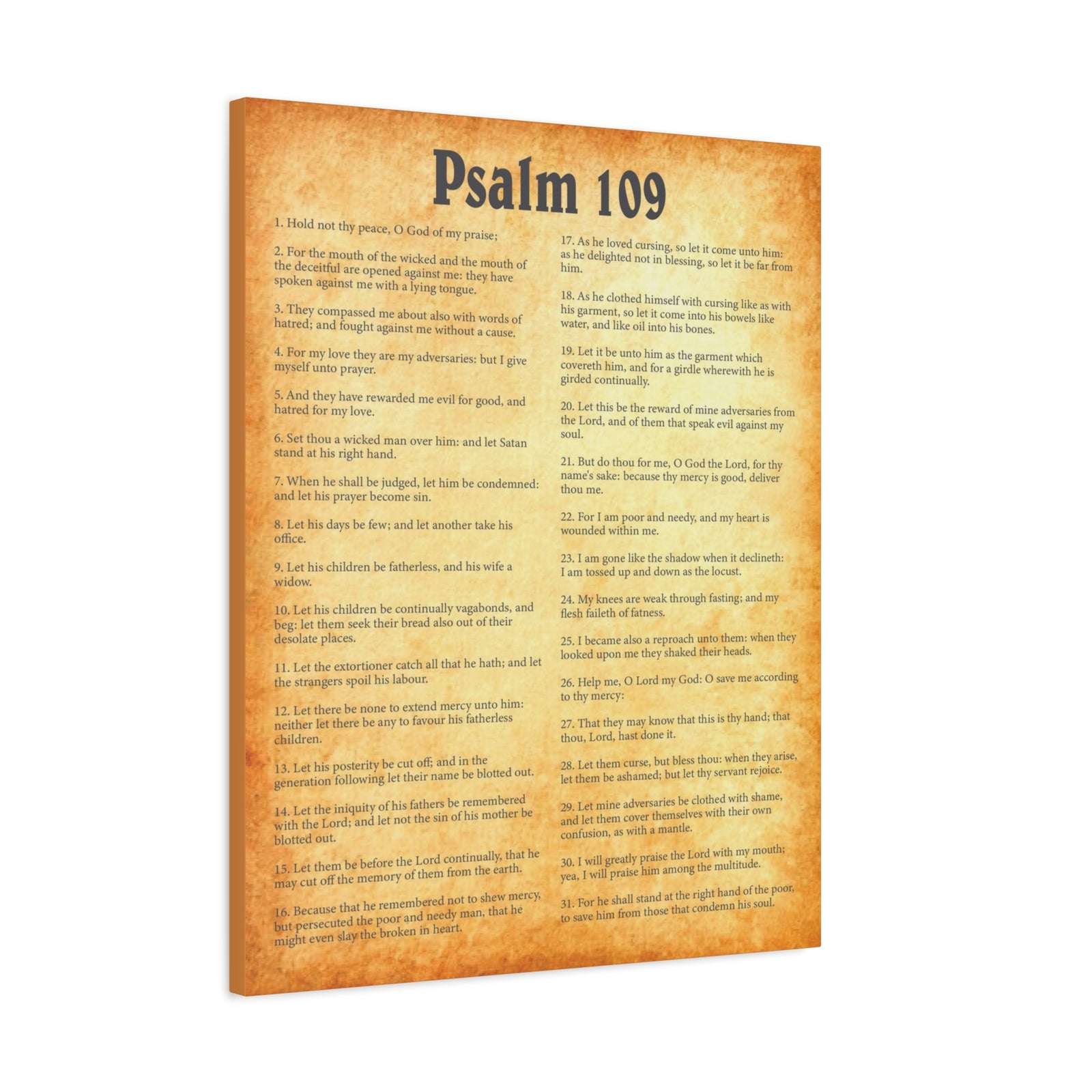 Scripture Walls Psalm 109 Gold Bible Chapter Canvas Christian Wall Art Ready to Hang-Express Your Love Gifts