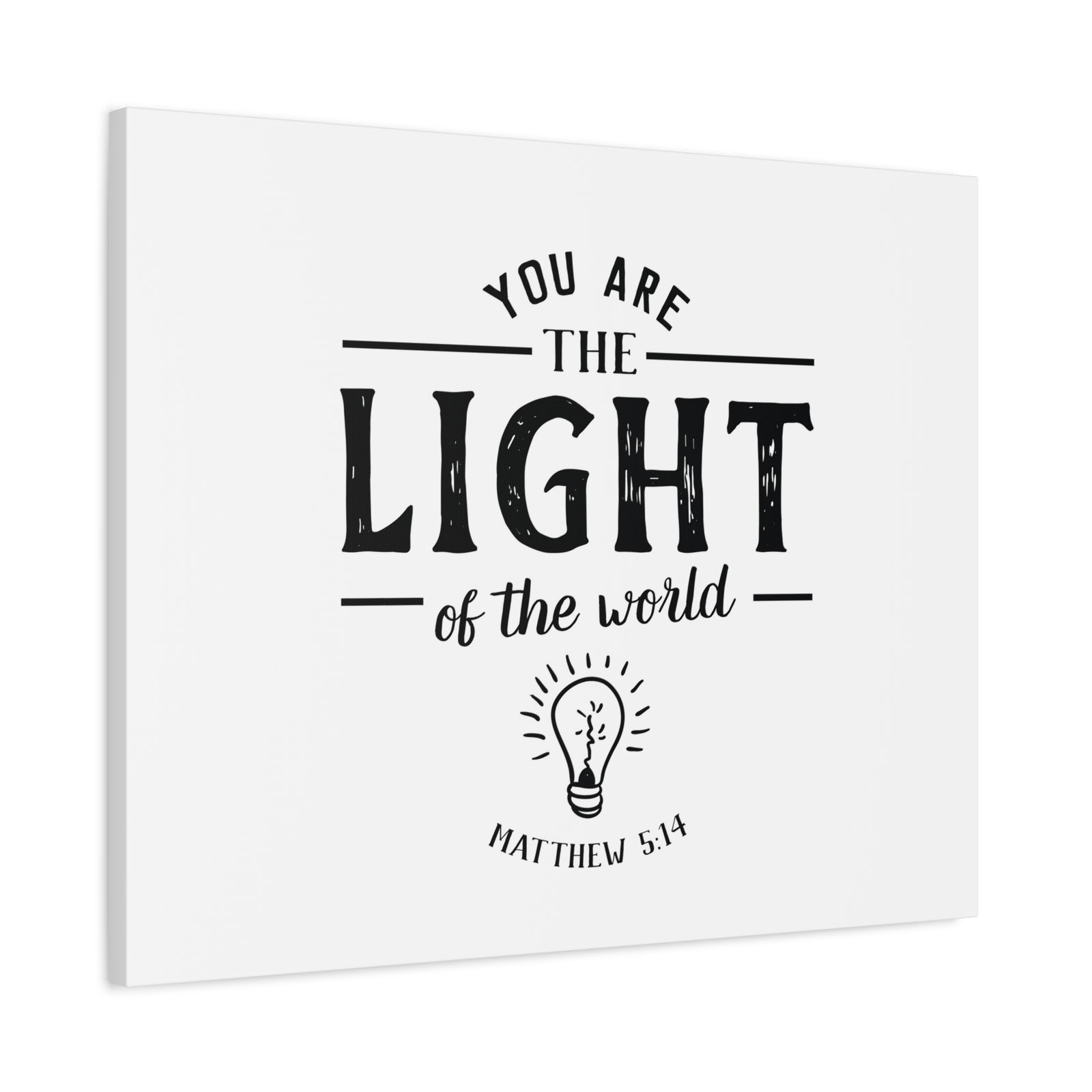 Scripture Canvas The Light Matthew 5:14 Christian Wall Art Bible Verse Print Ready to Hang-Express Your Love Gifts