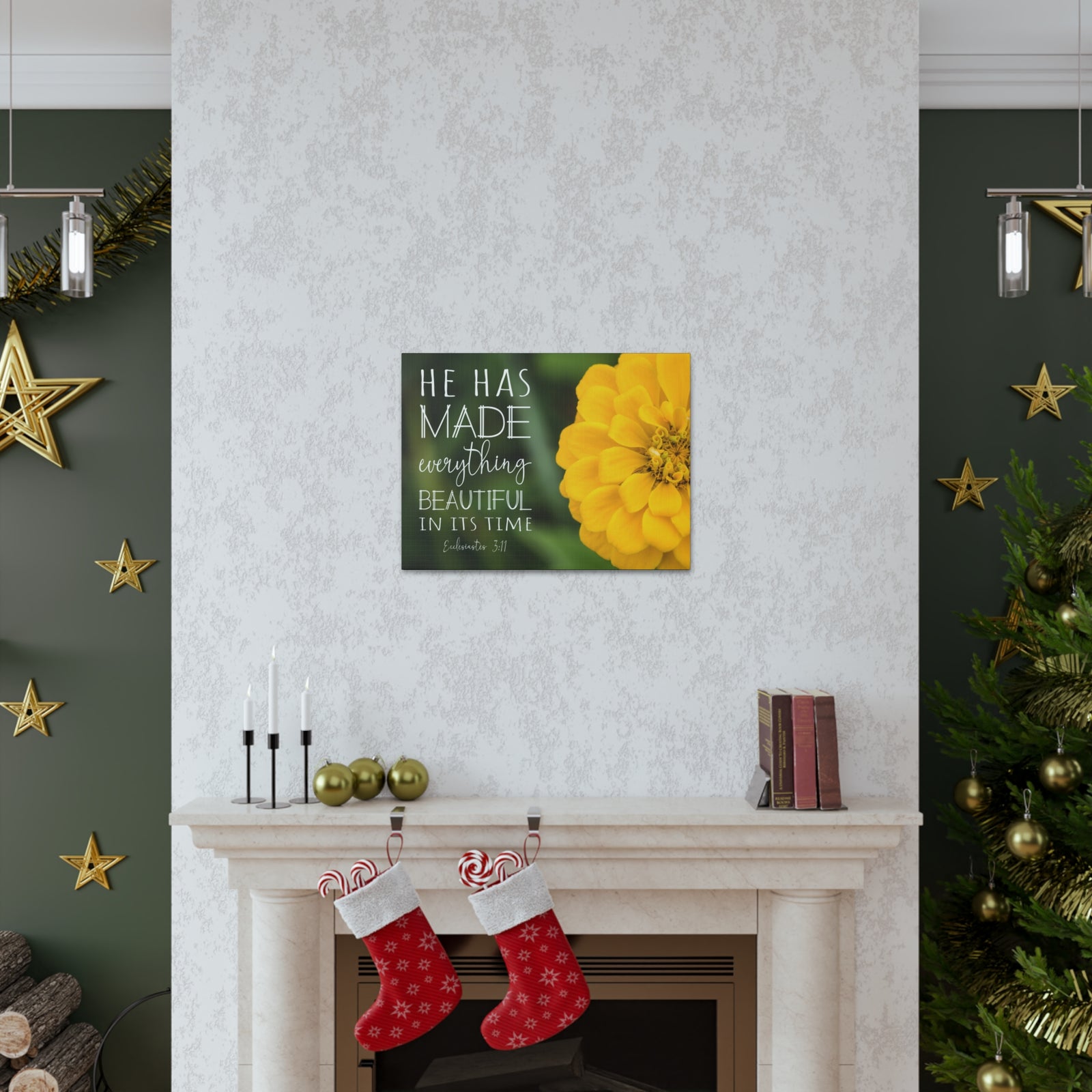 Scripture Walls Beautiful In Its Time Ecclesiastes 3:11 Bible Verse Canvas Christian Wall Art Ready to Hang-Express Your Love Gifts