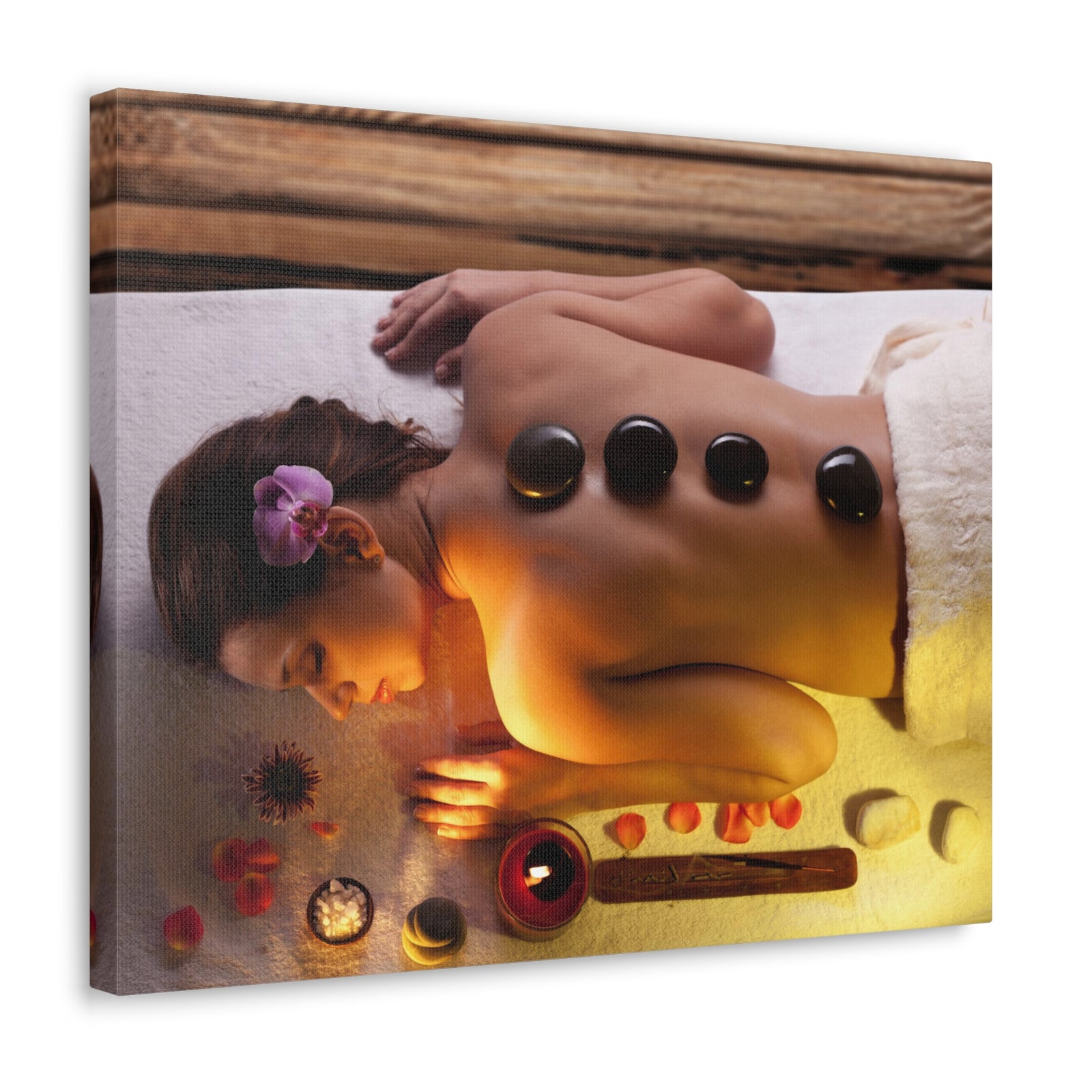 Woman Getting Spa Forest Floral Nature Photography Canvas Wall Art for Home Decor Ready-to-Hang-Express Your Love Gifts