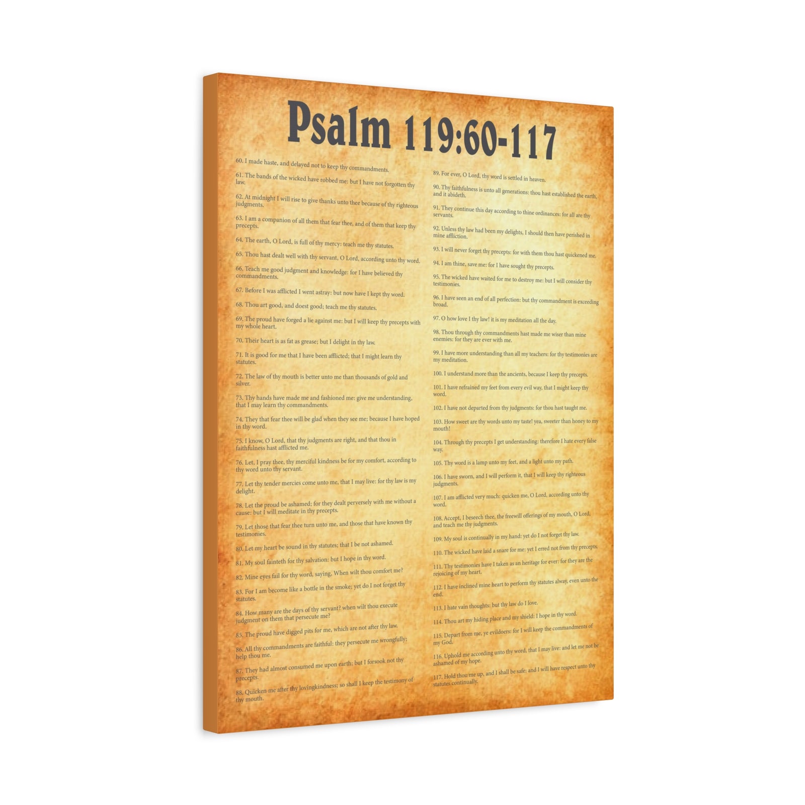 Scripture Walls Psalm 119:60-117 Gold Bible Verse Canvas Christian Wall Art Ready to Hang Unframed-Express Your Love Gifts