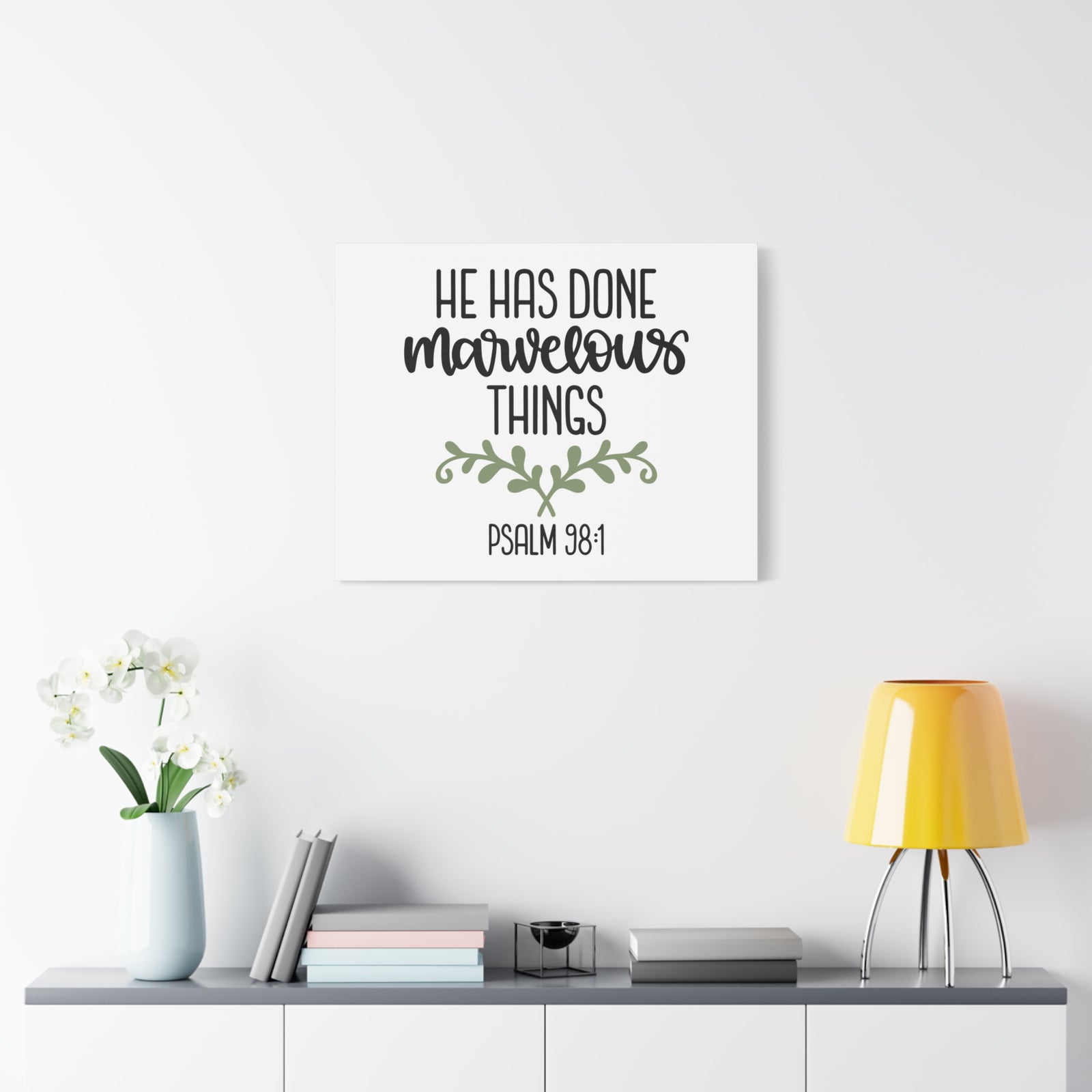 Scripture Canvas Marvelous Psalm 98:1 Christian Wall Art Bible Verse Print Ready to Hang-Express Your Love Gifts