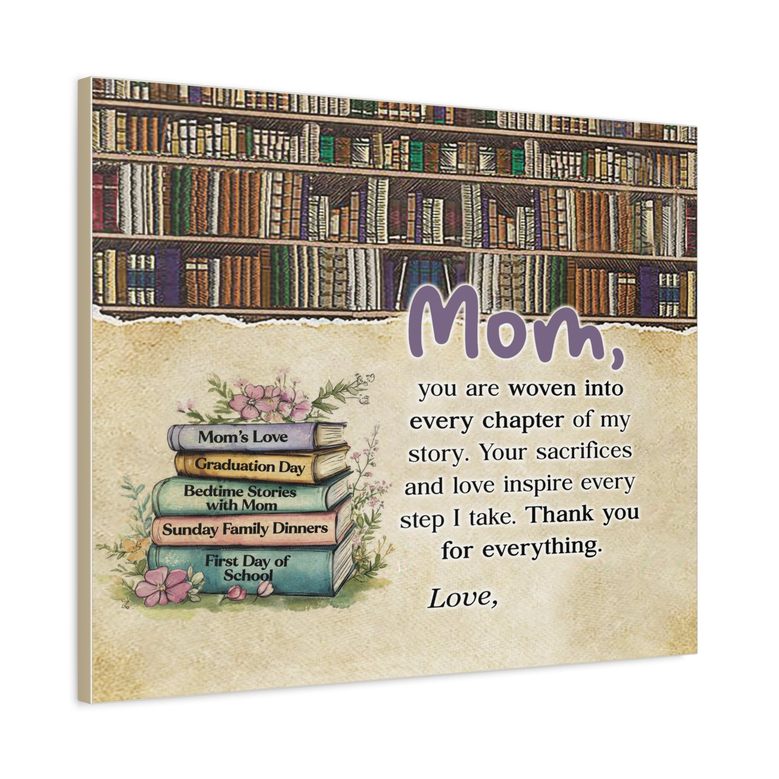 Personalized To My Mom Every Chapter Inspirational Quote – Elegant Home Décor-Express Your Love Gifts