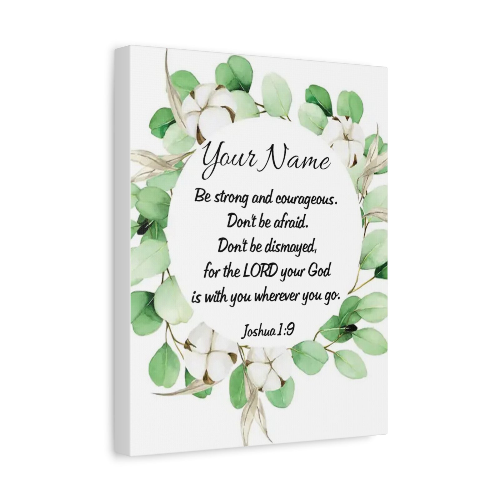 Scripture Walls Personalized Joshua 1:9 Bible Chapter Canvas Christian Wall Art Ready to Hang-Express Your Love Gifts