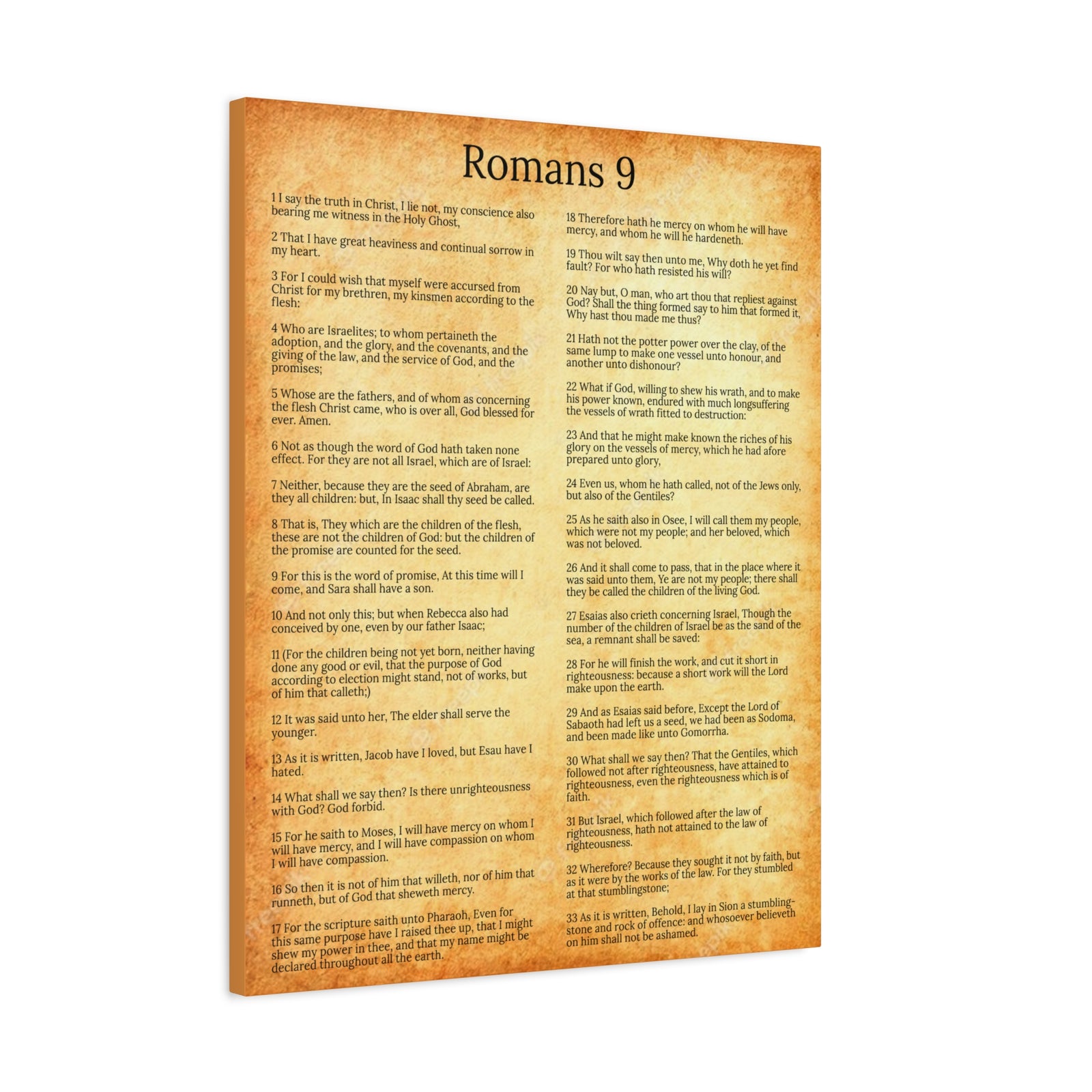 Scripture Walls Romans 9 Chapter Gold God’s Sovereign Choice Christian Wall Art Print Ready to Hang Unframed-Express Your Love Gifts