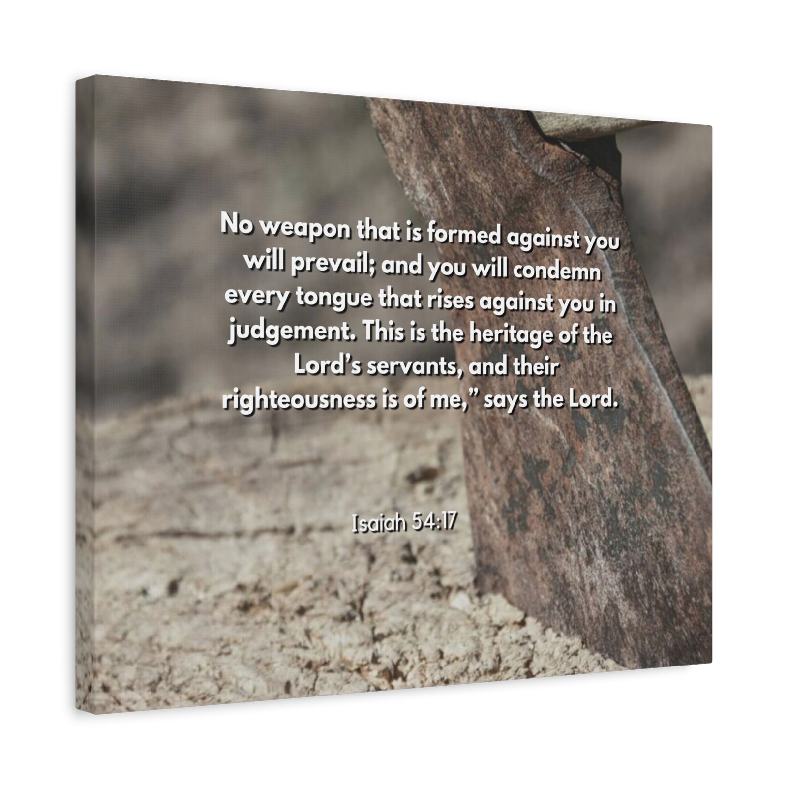 Scripture Canvas No Weapon Formed Isaiah 54:17 Christian Wall Art Bible Verse Print Ready to Hang-Express Your Love Gifts