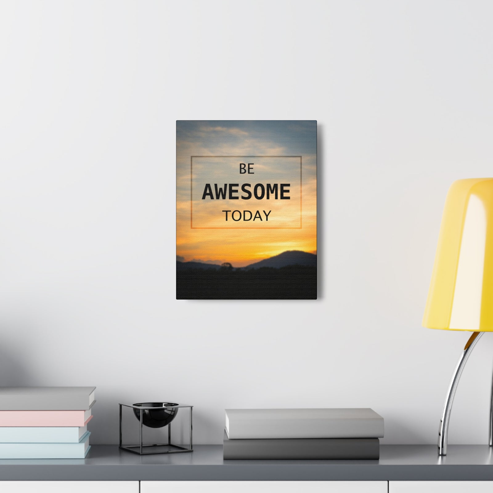 Inspirational Quote Canvas Be Awesome Today Motivational Print Ready to Hang Artwork-Express Your Love Gifts