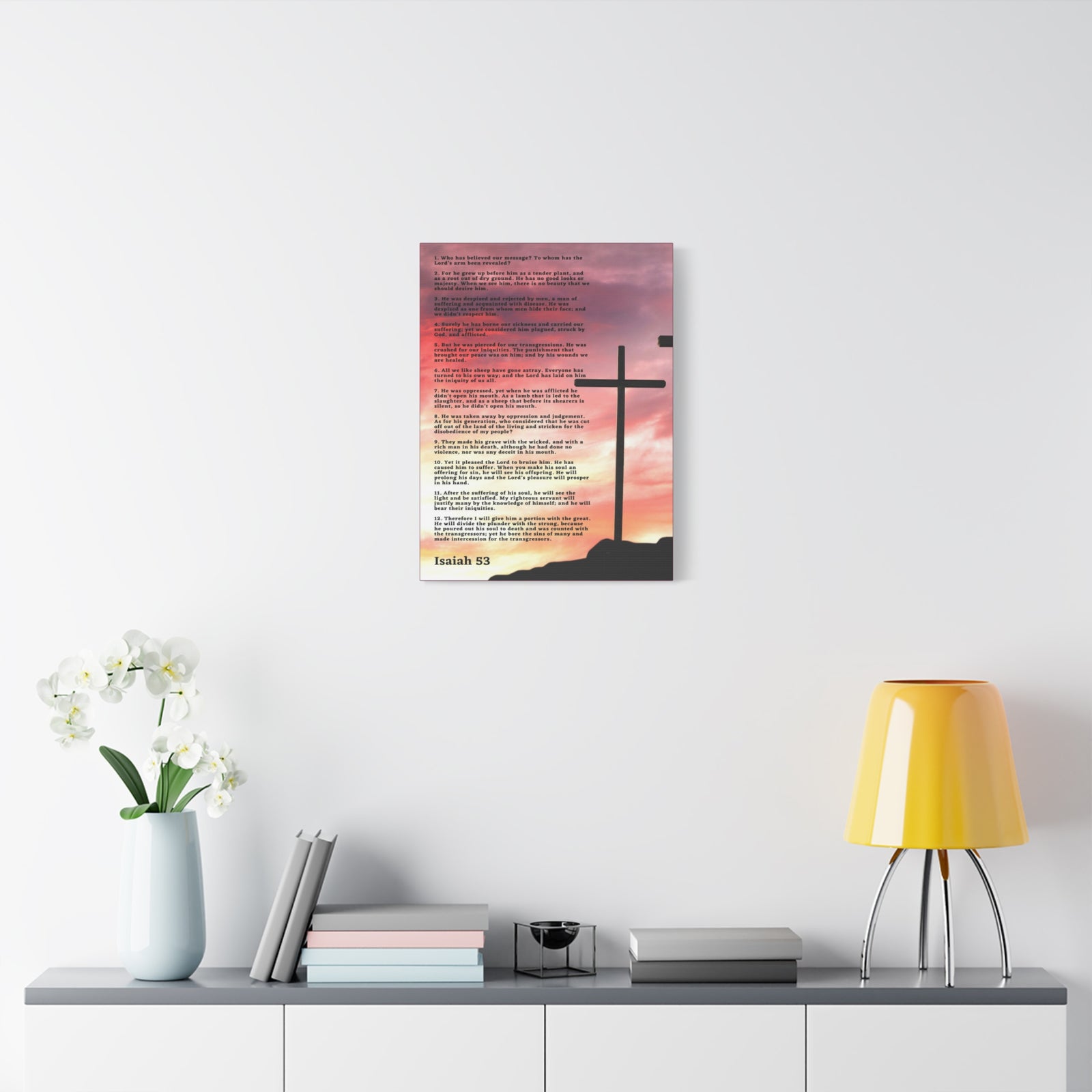 Scripture Canvas Prophecy Of Jesus Colored Isaiah 53 Christian Wall Art Bible Verse Print Ready to Hang-Express Your Love Gifts