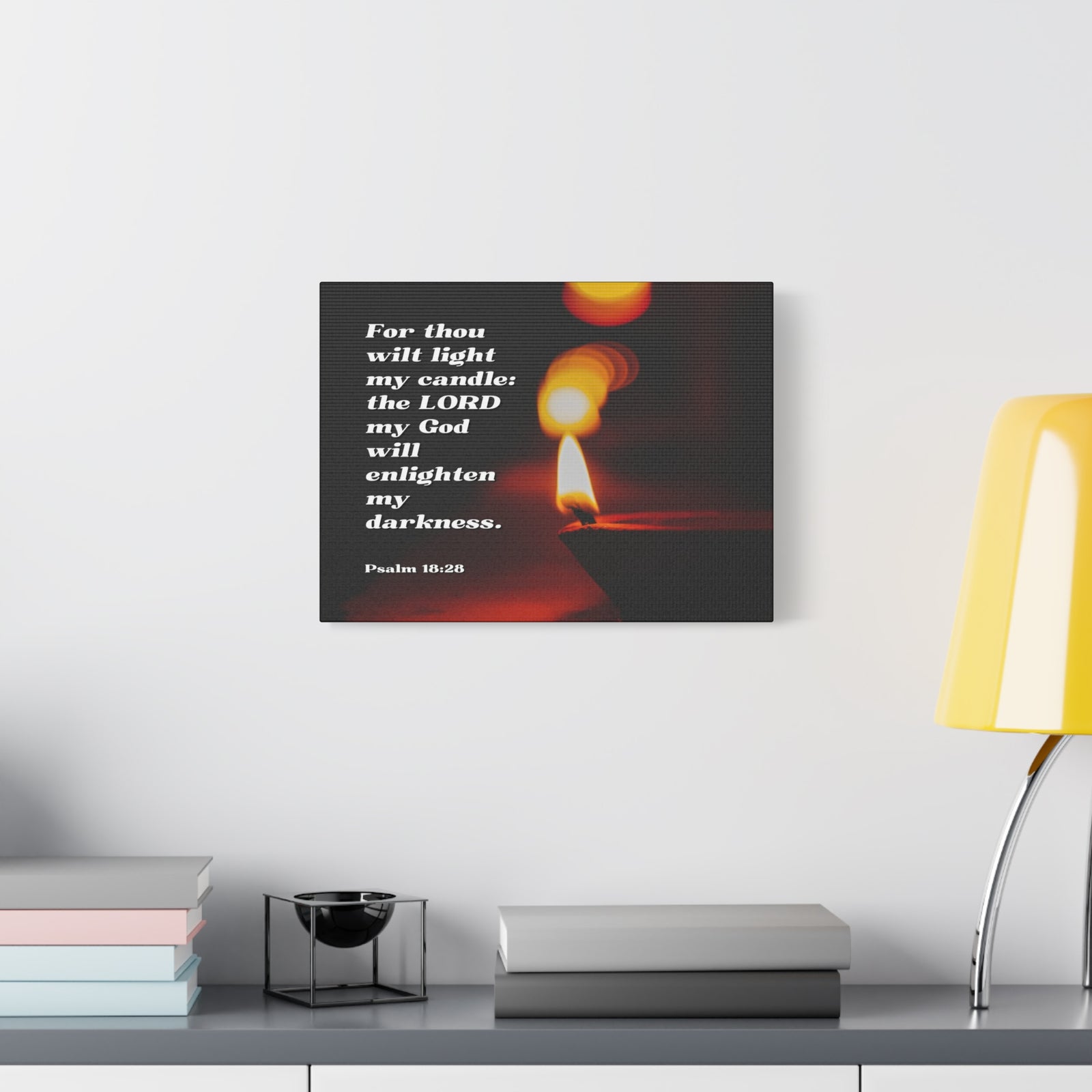 Scripture Canvas Enlighten My Darkness Psalm 18:28 Christian Wall Art Bible Verse Print Ready to Hang-Express Your Love Gifts