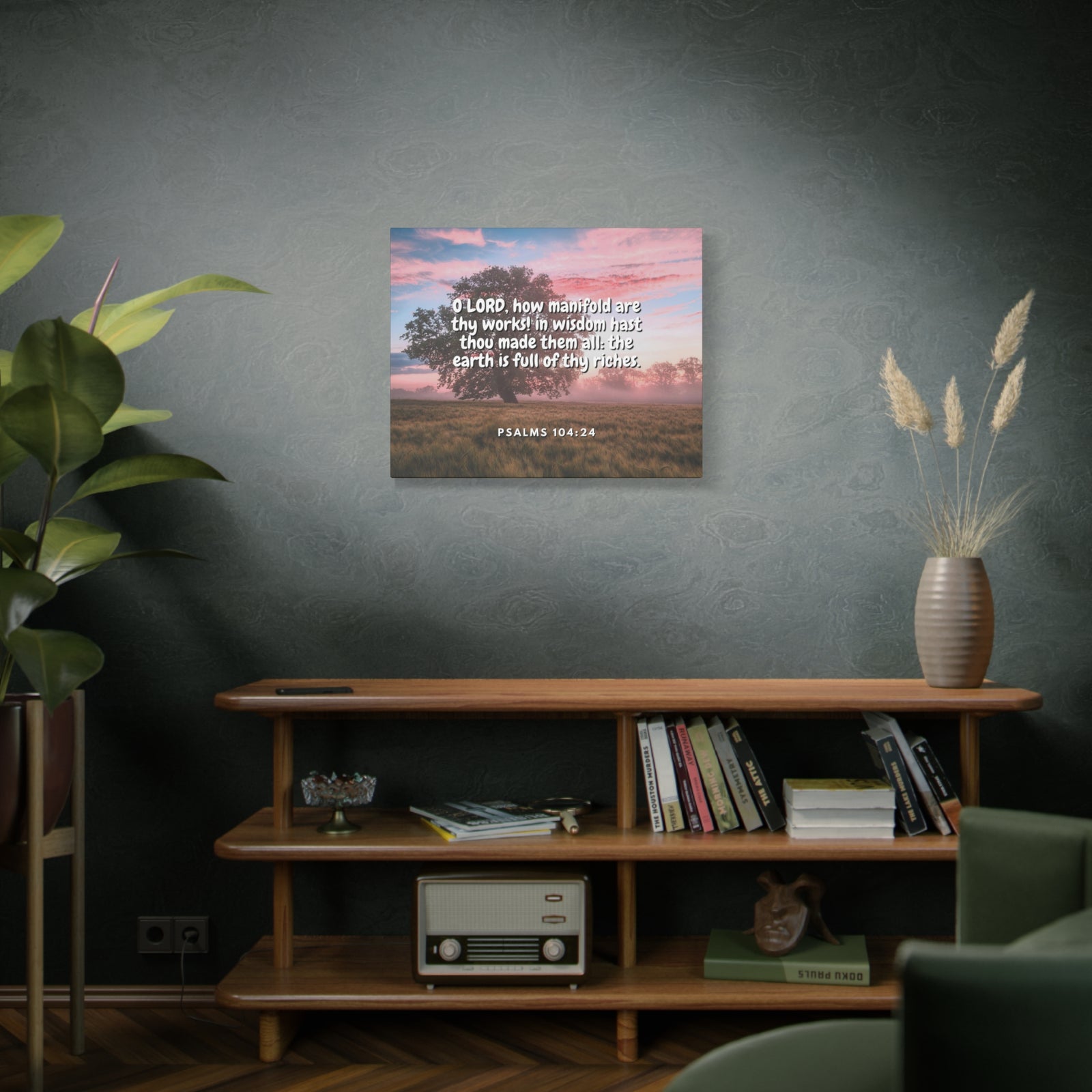 Scripture Canvas In Wisdom Psalms 104:24 Christian Wall Art Bible Verse Print Ready to Hang-Express Your Love Gifts
