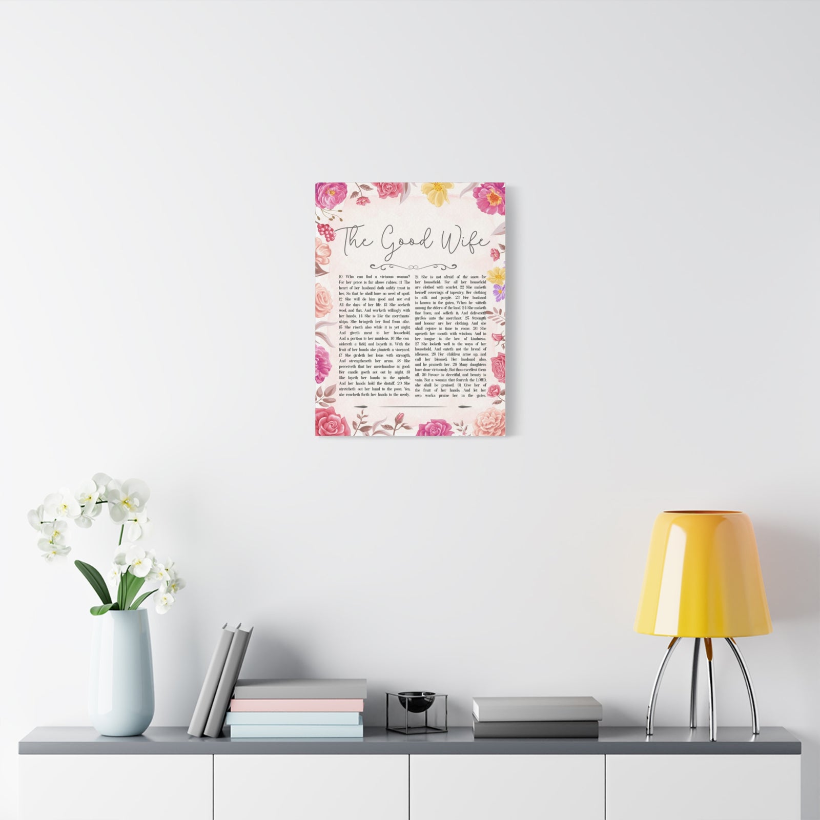 Scripture Walls Proverbs 31:10-31 Good Wife Bible Verse Canvas Christian Wall Art Ready to Hang-Express Your Love Gifts