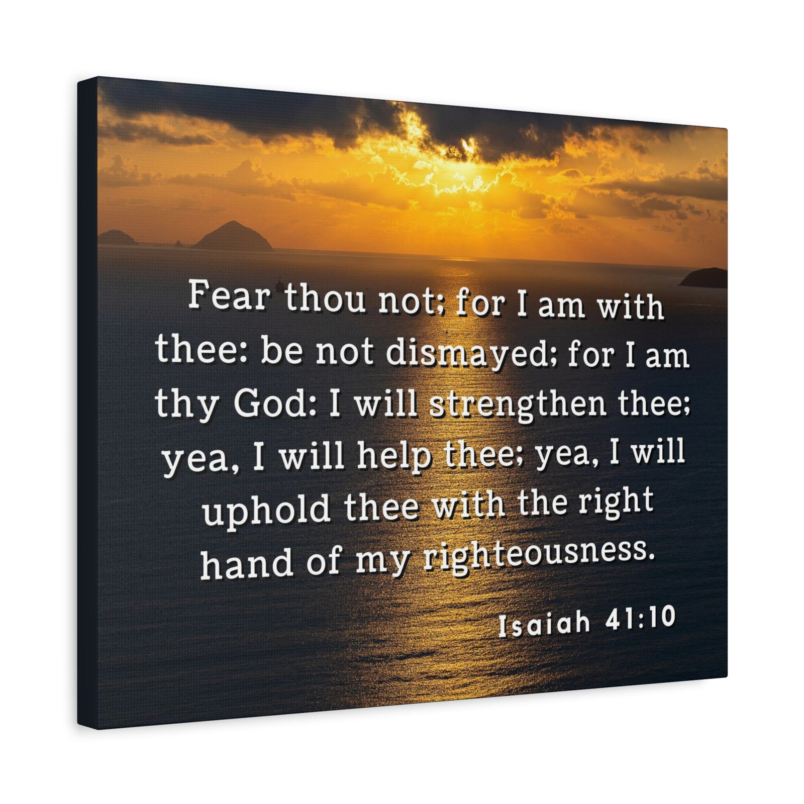 Scripture Walls Fear Thou Not Isaiah 41:10 Bible Verse Canvas Christian Wall Art Ready to Hang-Express Your Love Gifts
