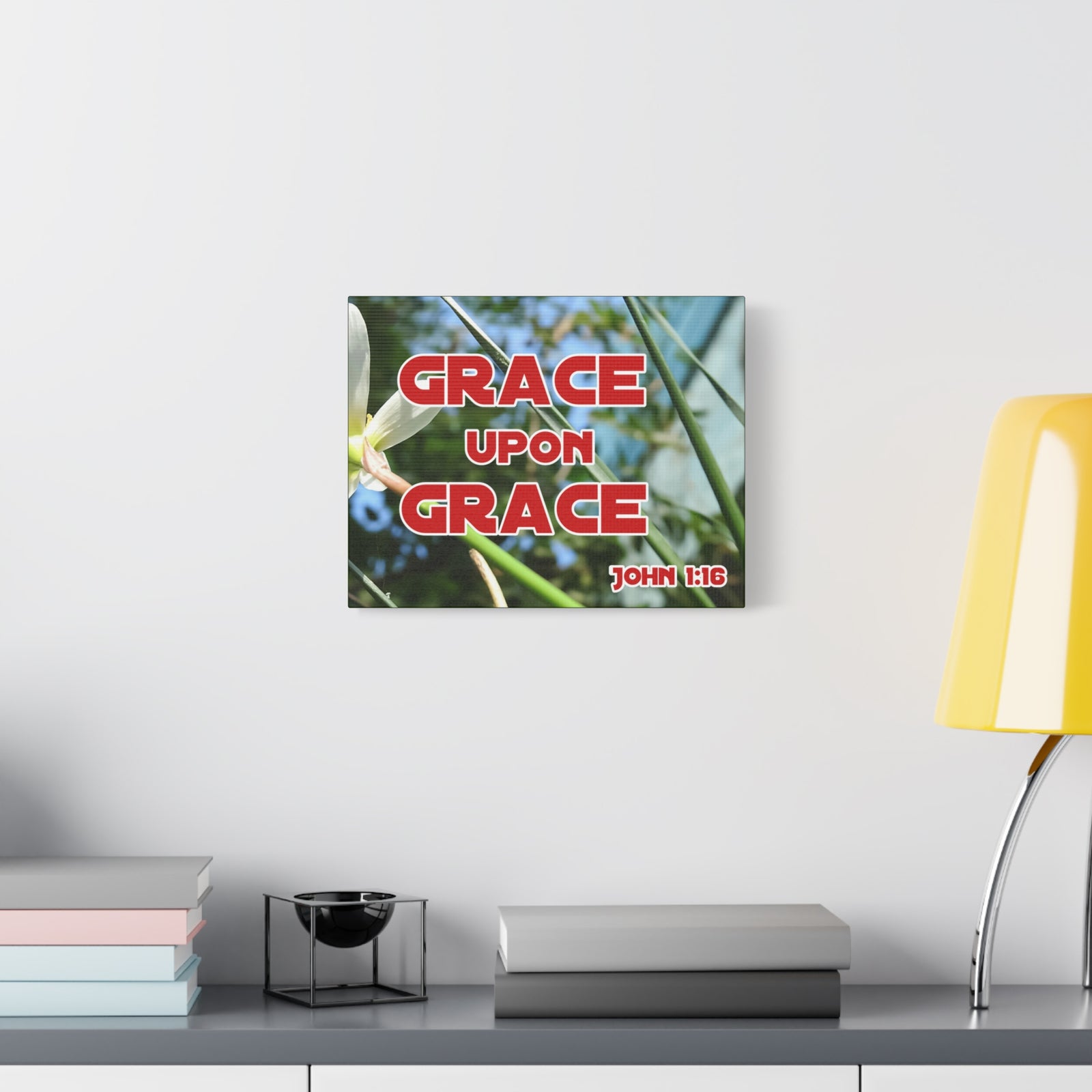 Scripture Walls Grace Upon Grace John 1:16 Bible Verse Canvas Christian Wall Art Ready to Hang-Express Your Love Gifts