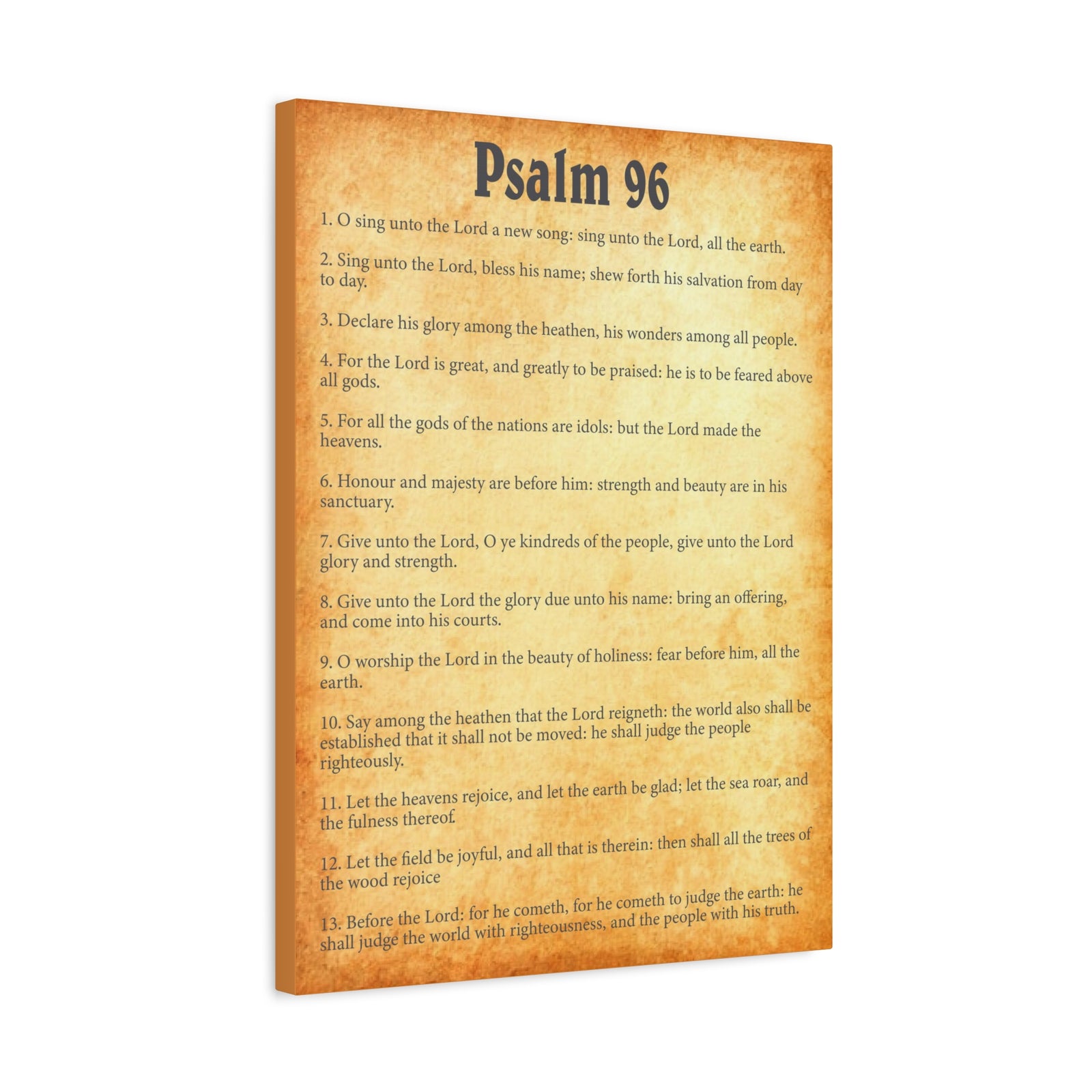 Scripture Walls Psalm 96:11 Gold Bible Chapter Canvas Christian Wall Art Ready to Hang-Express Your Love Gifts