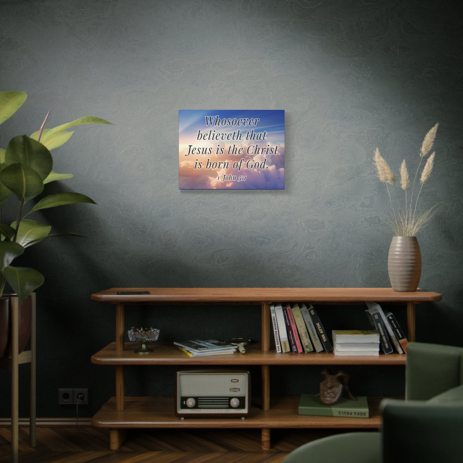 Scripture Walls 1 John 5:1 Jesus is the Christ Bible Verse Canvas Christian Wall Art Ready to Hang Unframed-Express Your Love Gifts
