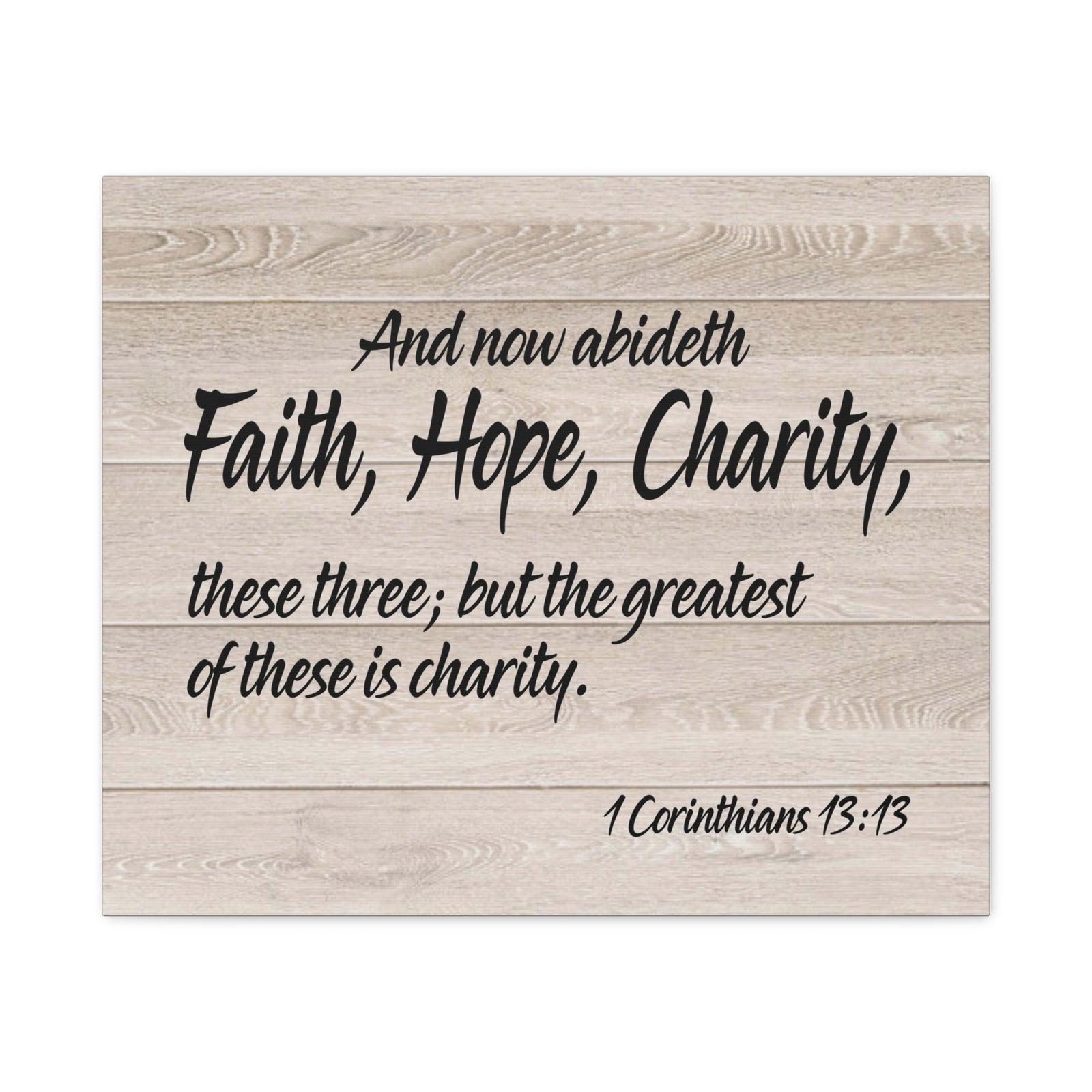 Bible Verse Canvas Faith Hope Charity 1 Corinthians 13:13 Wall Art Christian Home Decor-Express Your Love Gifts