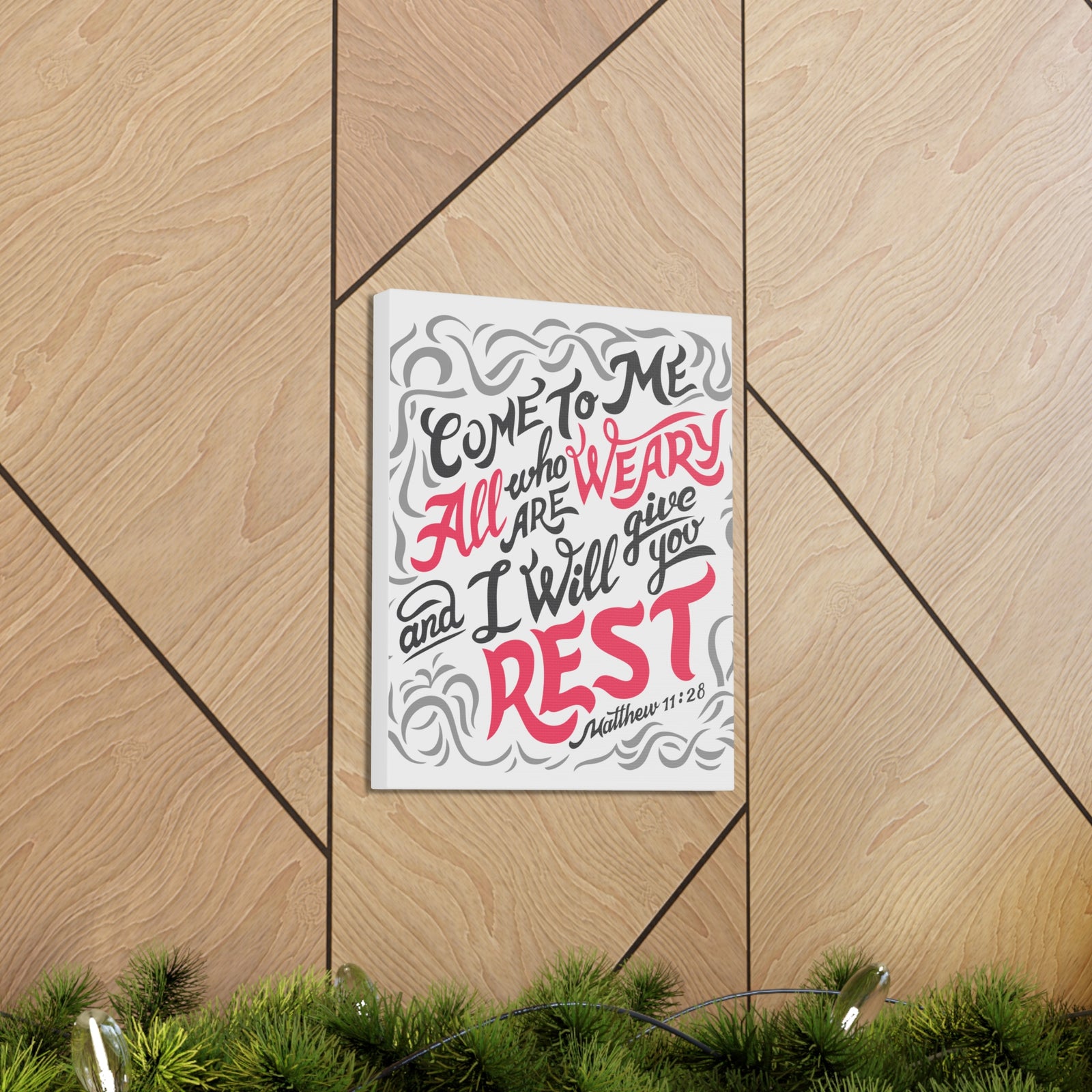 Scripture Canvas Come To Me All Matthew 11:28 Christian Wall Art Bible Verse Print Ready To Hang-Express Your Love Gifts
