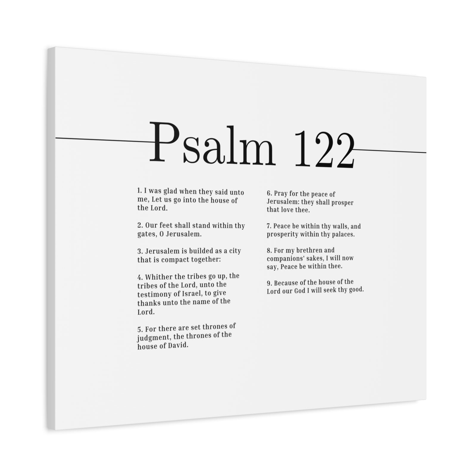 Scripture Canvas The House Of The Lord Psalm 122 Christian Wall Art Bible Verse Print Ready to Hang-Express Your Love Gifts