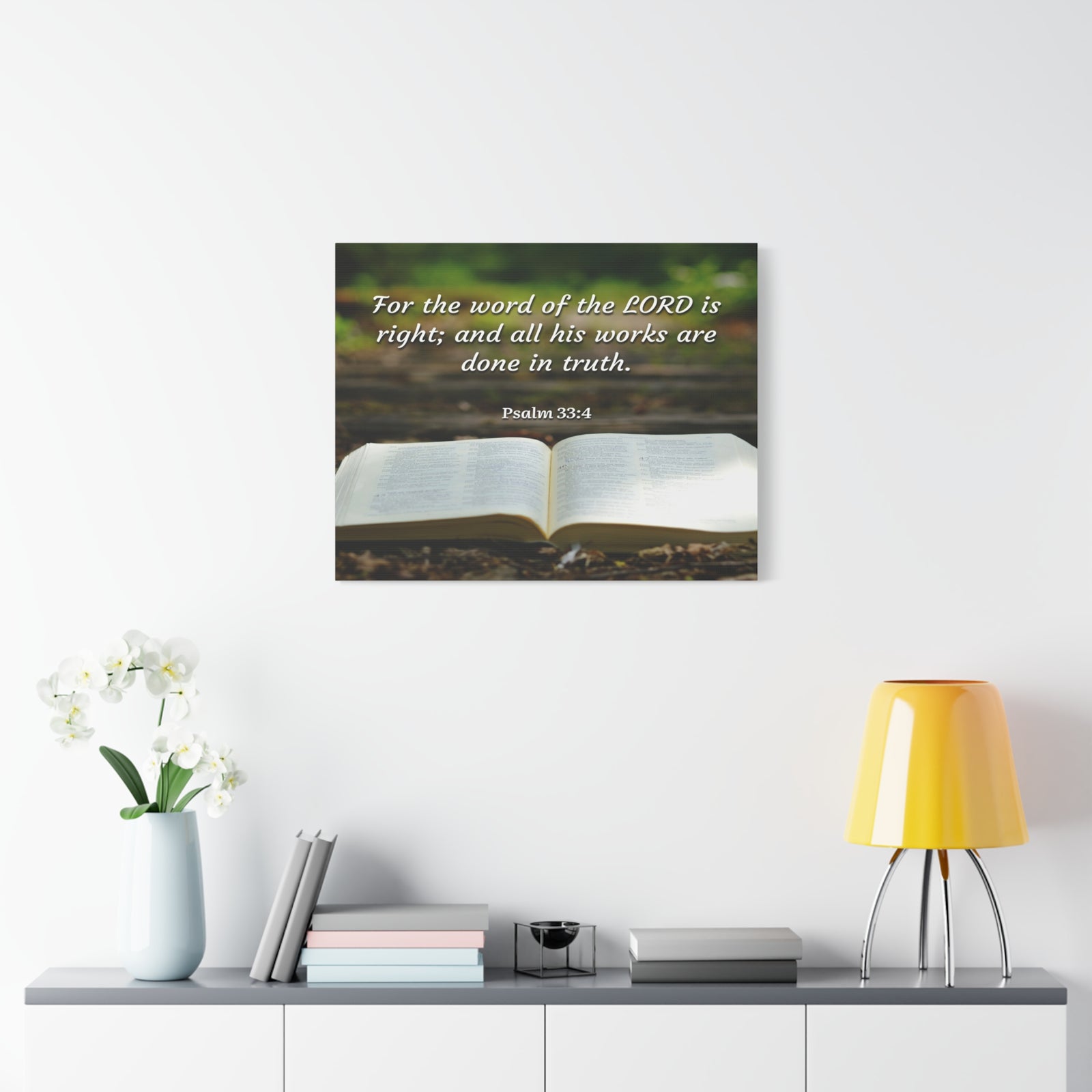 Scripture Canvas Done In Truth Psalms 33:4 Christian Wall Art Bible Verse Print Ready to Hang-Express Your Love Gifts