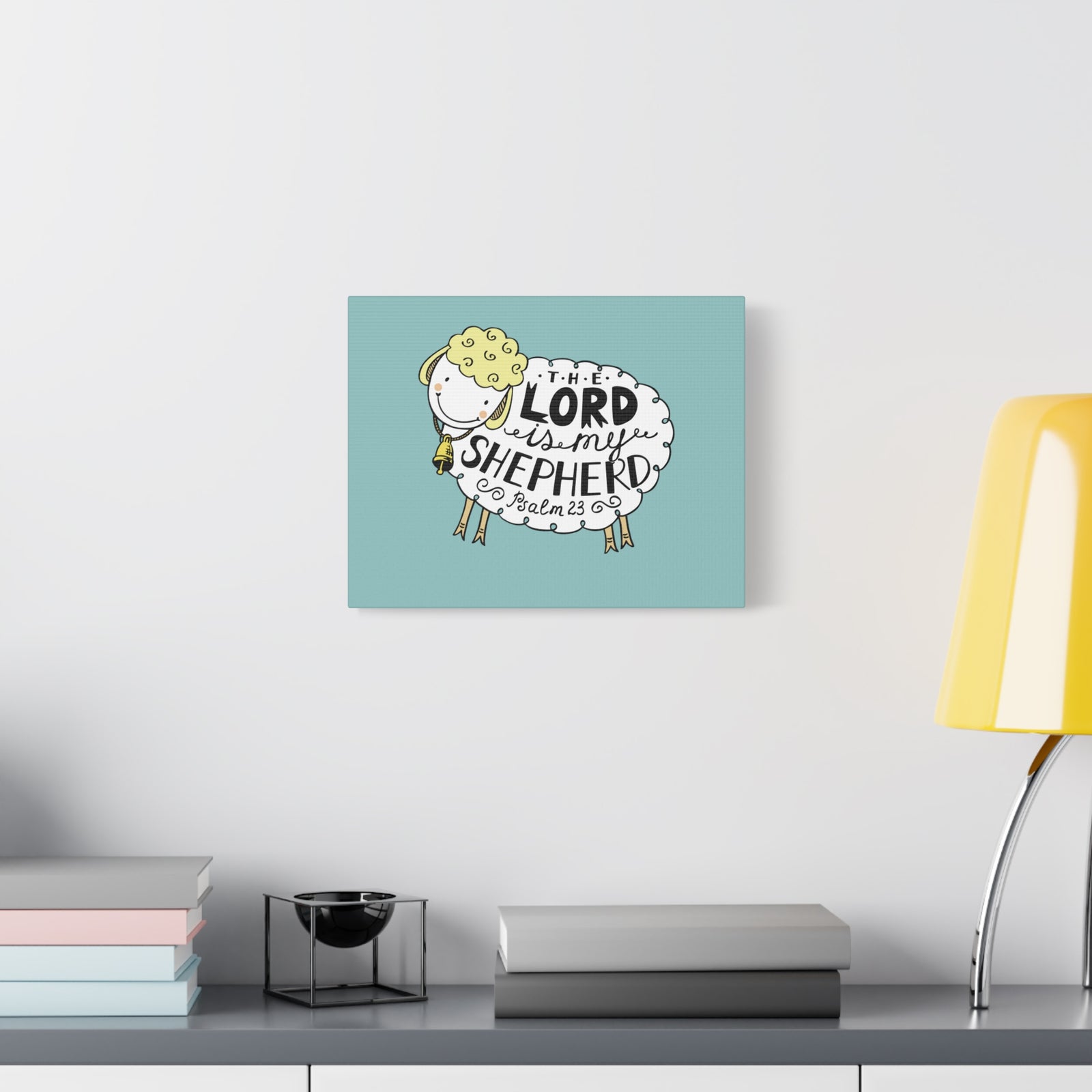 Scripture Canvas My Shepherd Sheep Psalm 23 Christian Wall Art Bible Verse Print Ready to Hang-Express Your Love Gifts