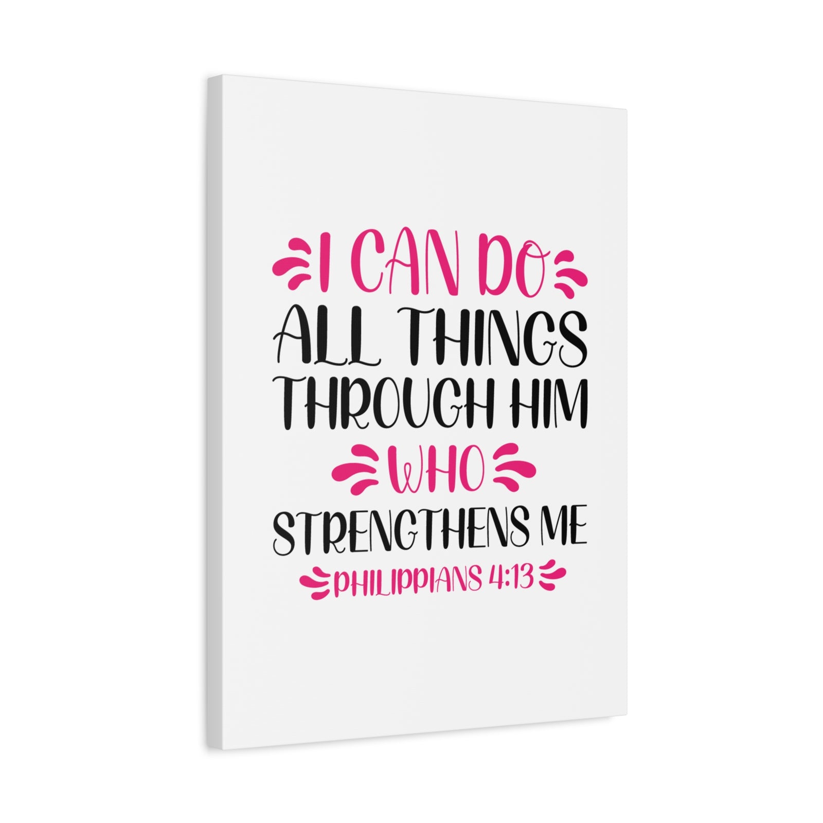 Scripture Canvas Who Strengthens Me Philippians 4:13 Christian Wall Art Bible Verse Print Ready to Hang-Express Your Love Gifts
