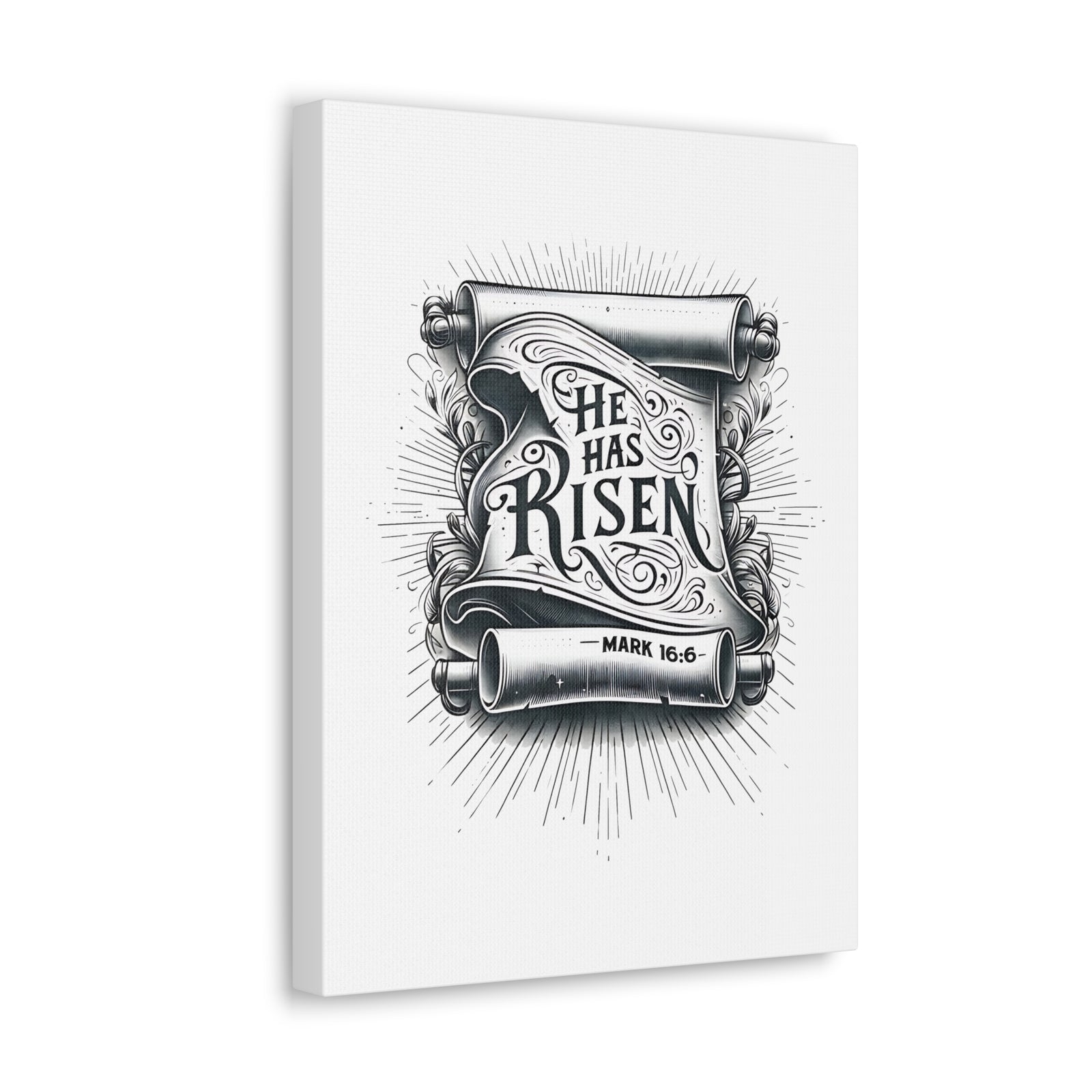 Scripture Walls Mark 16:6 He Has Risen Bible Verse Canvas Christian Wall Art Ready to Hang Unframed-Express Your Love Gifts