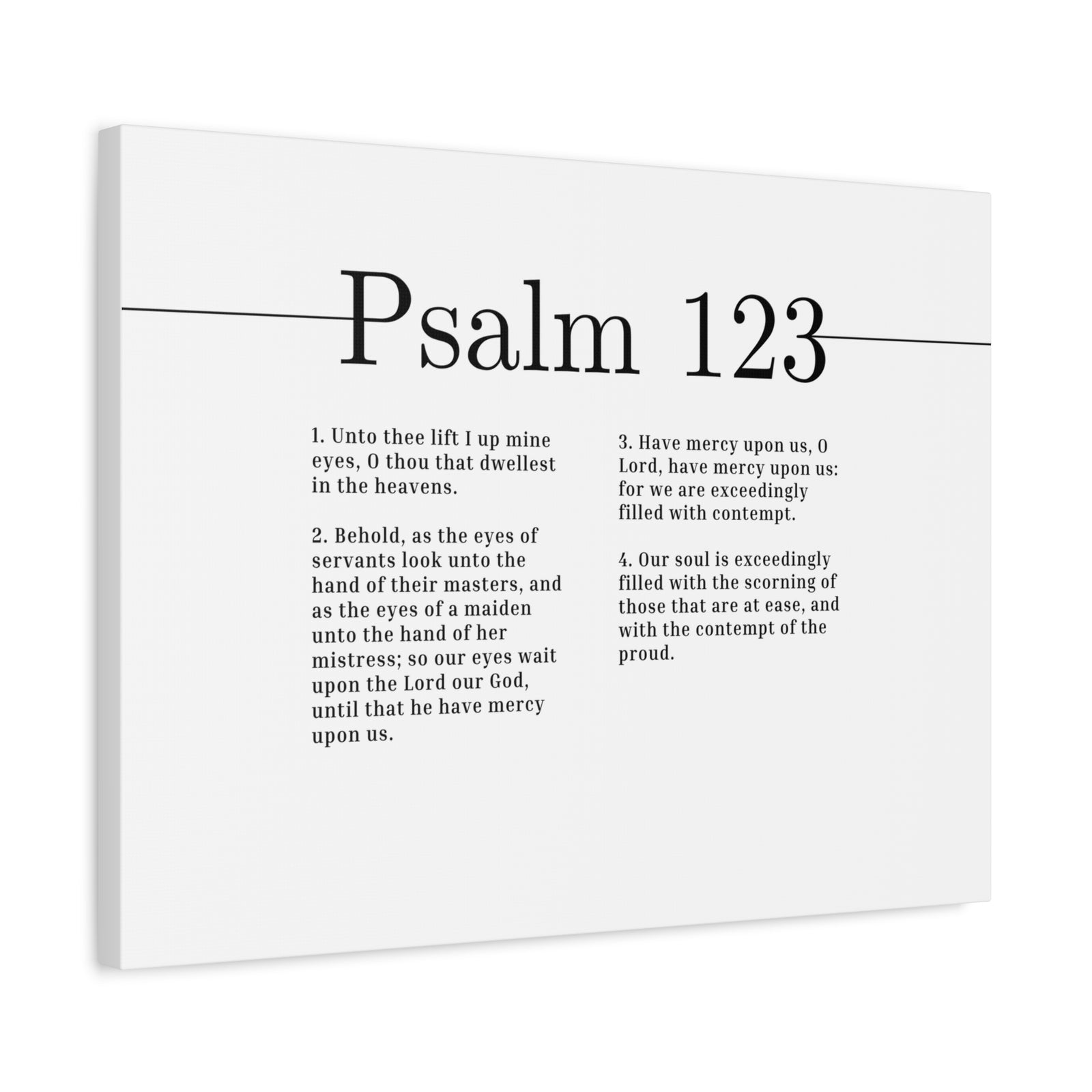 Scripture Canvas The Lord Our God Psalm 123 Christian Wall Art Bible Verse Print Ready to Hang-Express Your Love Gifts