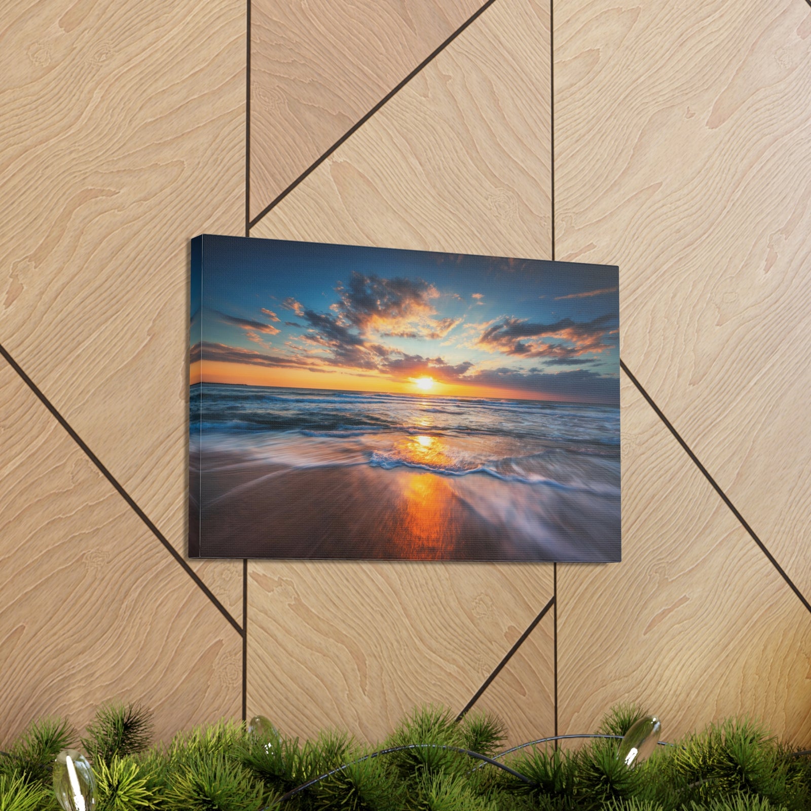 Sunrise Over The Sea Ocean Canvas Wall Art for Home Decor Ready-to-Hang-Express Your Love Gifts