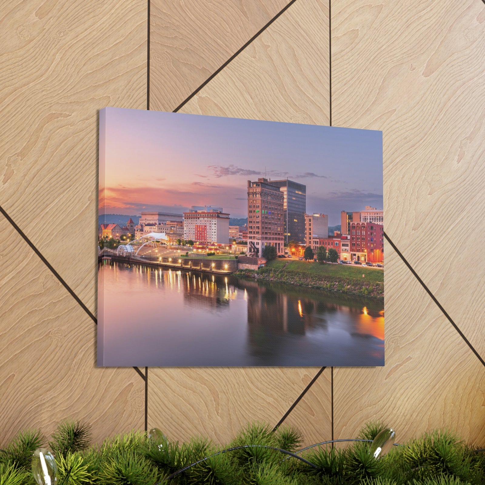 Charleston Night Skyline Canvas Artwork High-Quality Breathtaking Stunning Cityscape for Home Decor Ready to Hang-Express Your Love Gifts