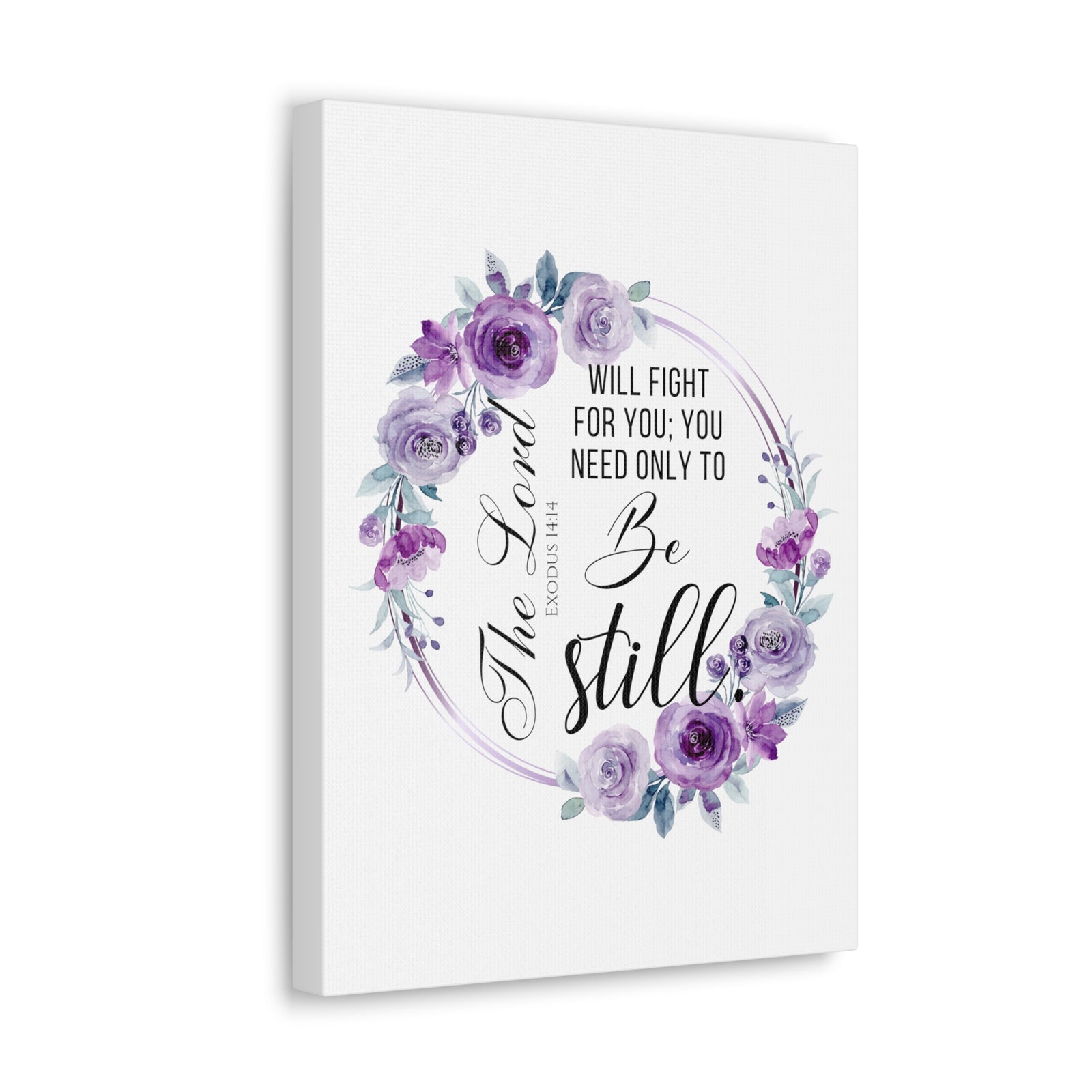 Scripture Walls Exodus 14:14 Be Still Bible Verse Canvas Christian Wall Art Ready to Hang Unframed-Express Your Love Gifts