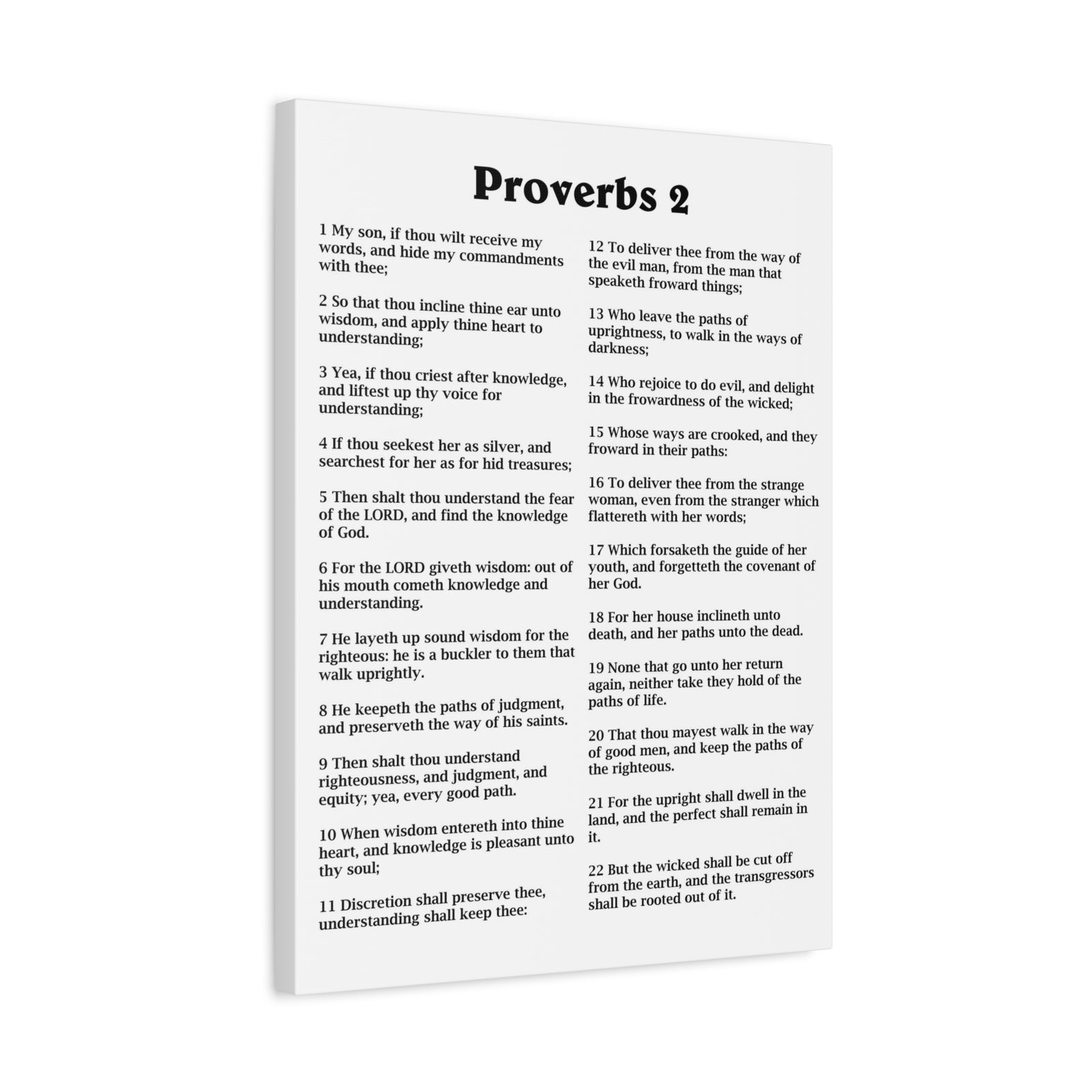 Scripture Walls Proverbs Chapter 2 White Bible Canvas Christian Wall Art Ready to Hang Unframed-Express Your Love Gifts