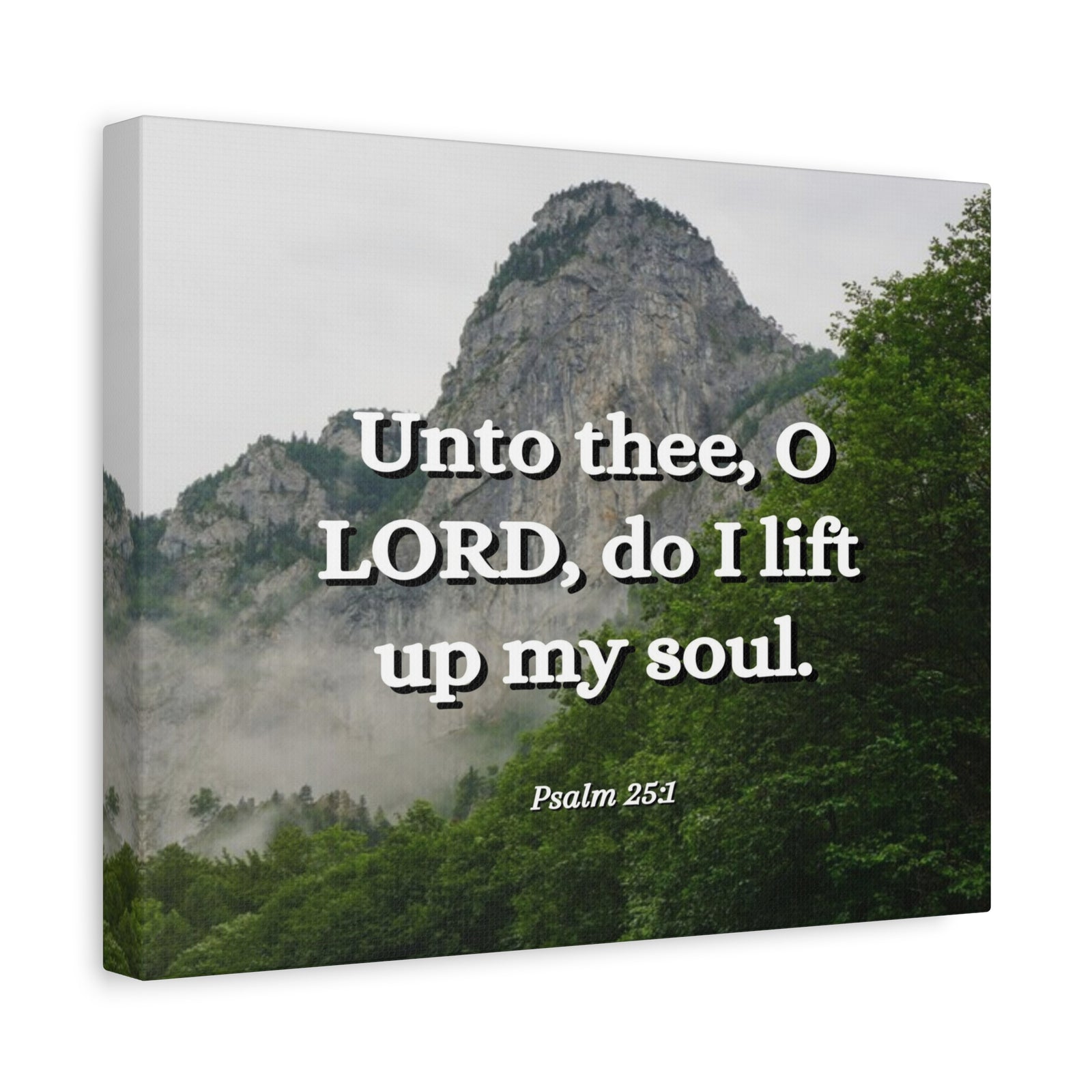 Scripture Canvas Lift Up Psalm 25:1 Christian Wall Art Bible Verse Print Ready to Hang-Express Your Love Gifts