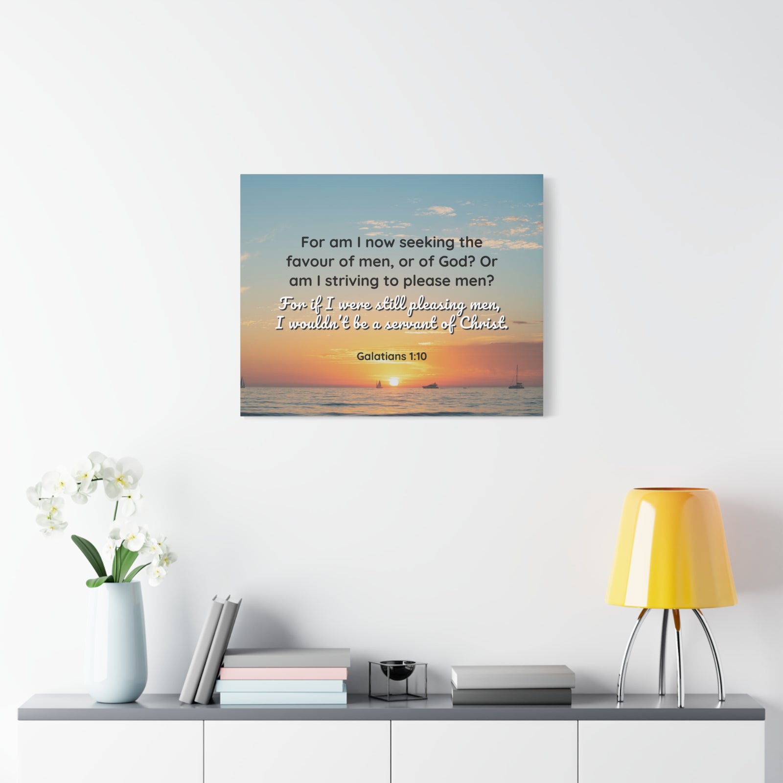 Scripture Canvas Servant Of Christ Galatians 1:10 Christian Wall Art Bible Verse Print Ready to Hang-Express Your Love Gifts
