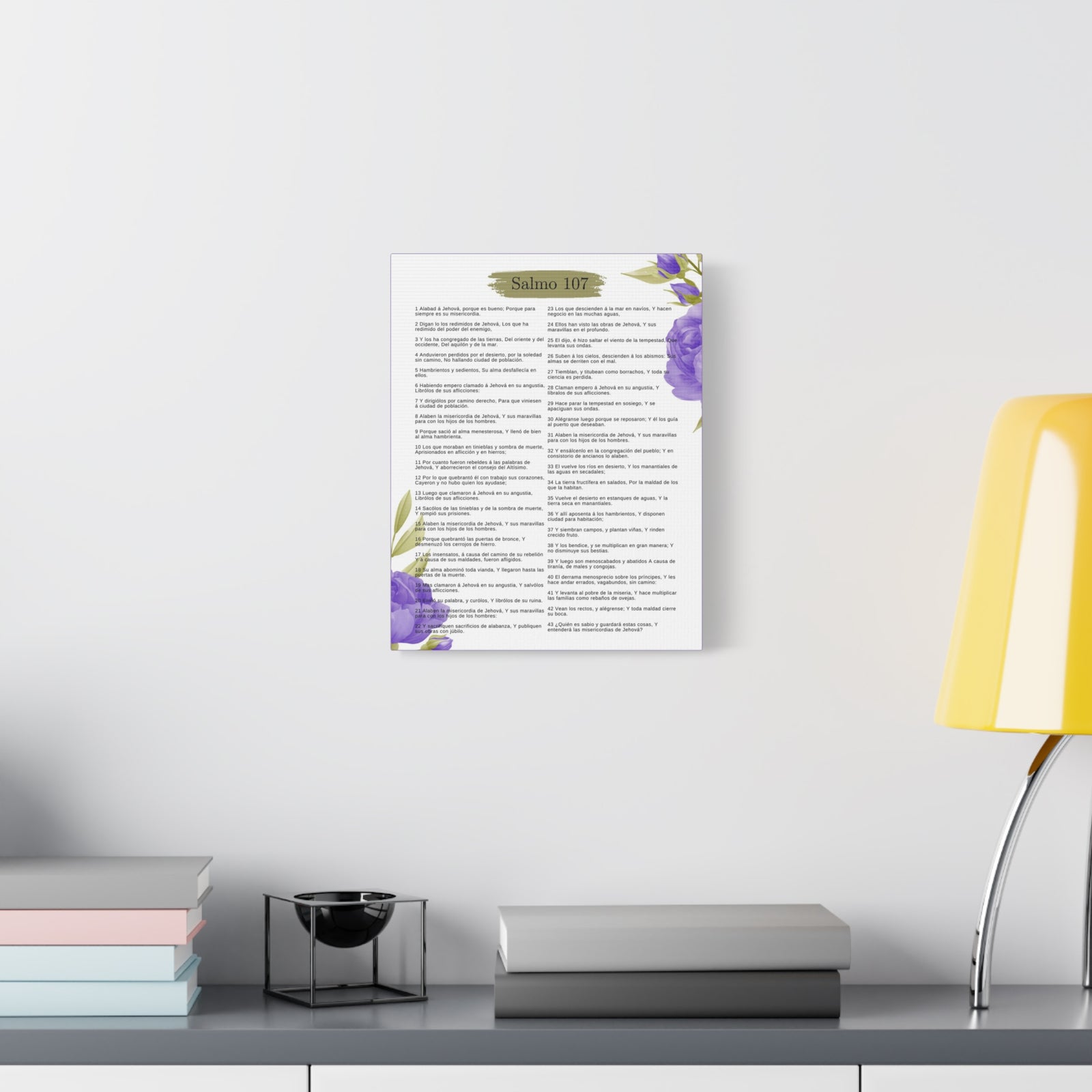 Salmo 107 Impresión De Arte Cristiano en la Pared Lista Para Colgar-Express Your Love Gifts