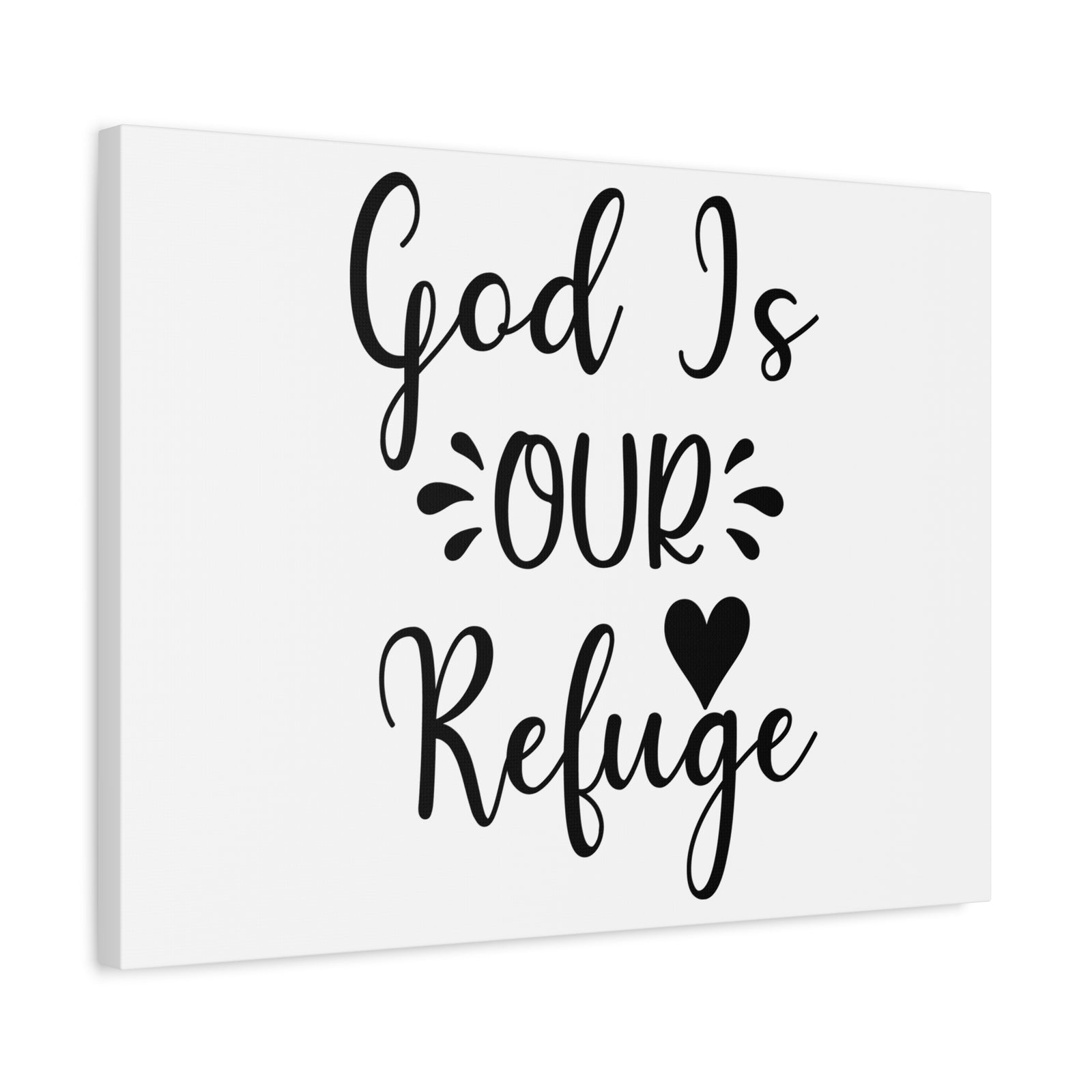 Scripture Canvas God Is Our Refuge Psalm 46:1 Heart Christian Wall Art Bible Verse Print Ready to Hang-Express Your Love Gifts