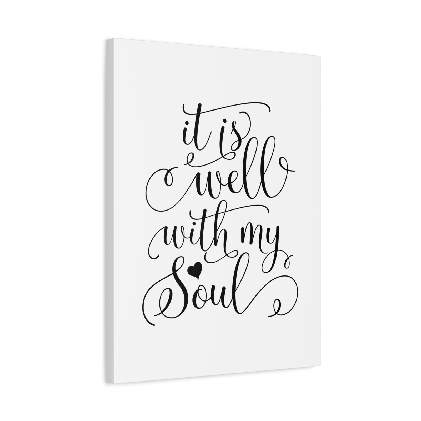Scripture Canvas It Is Well With My Soul Psalm 42:7 Heart Christian Wall Art Bible Verse Print Ready to Hang-Express Your Love Gifts