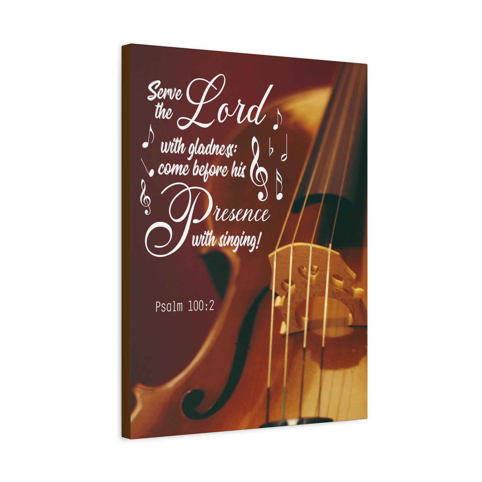 Scripture Canvas Serve the Lord With Gladness Psalm 100:2 Christian Wall Art Bible Verse Print Ready to Hang-Express Your Love Gifts