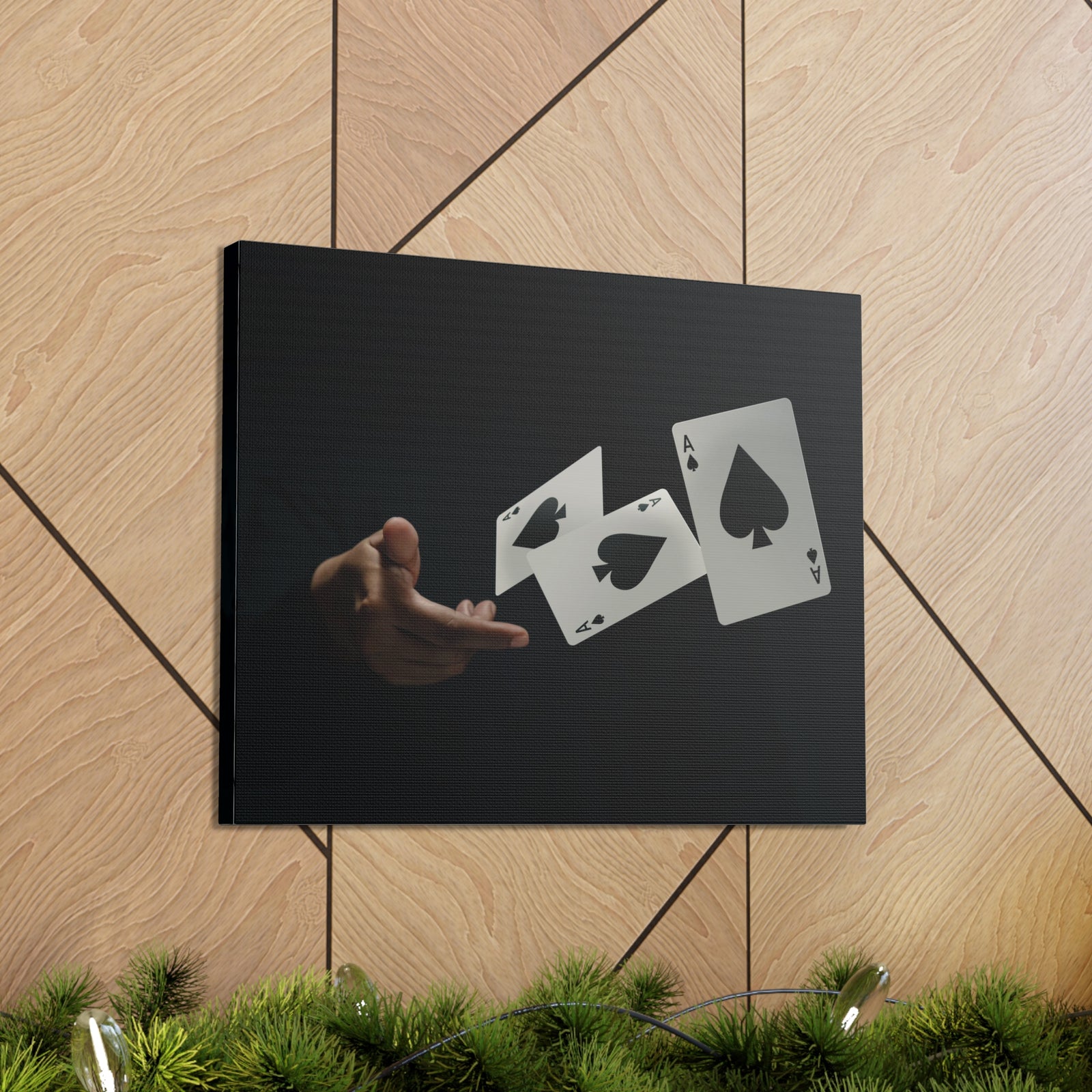 Magician Throwing Ace of Spades Playing Card Canvas Wall Art for Home Decor Ready-to-Hang-Express Your Love Gifts