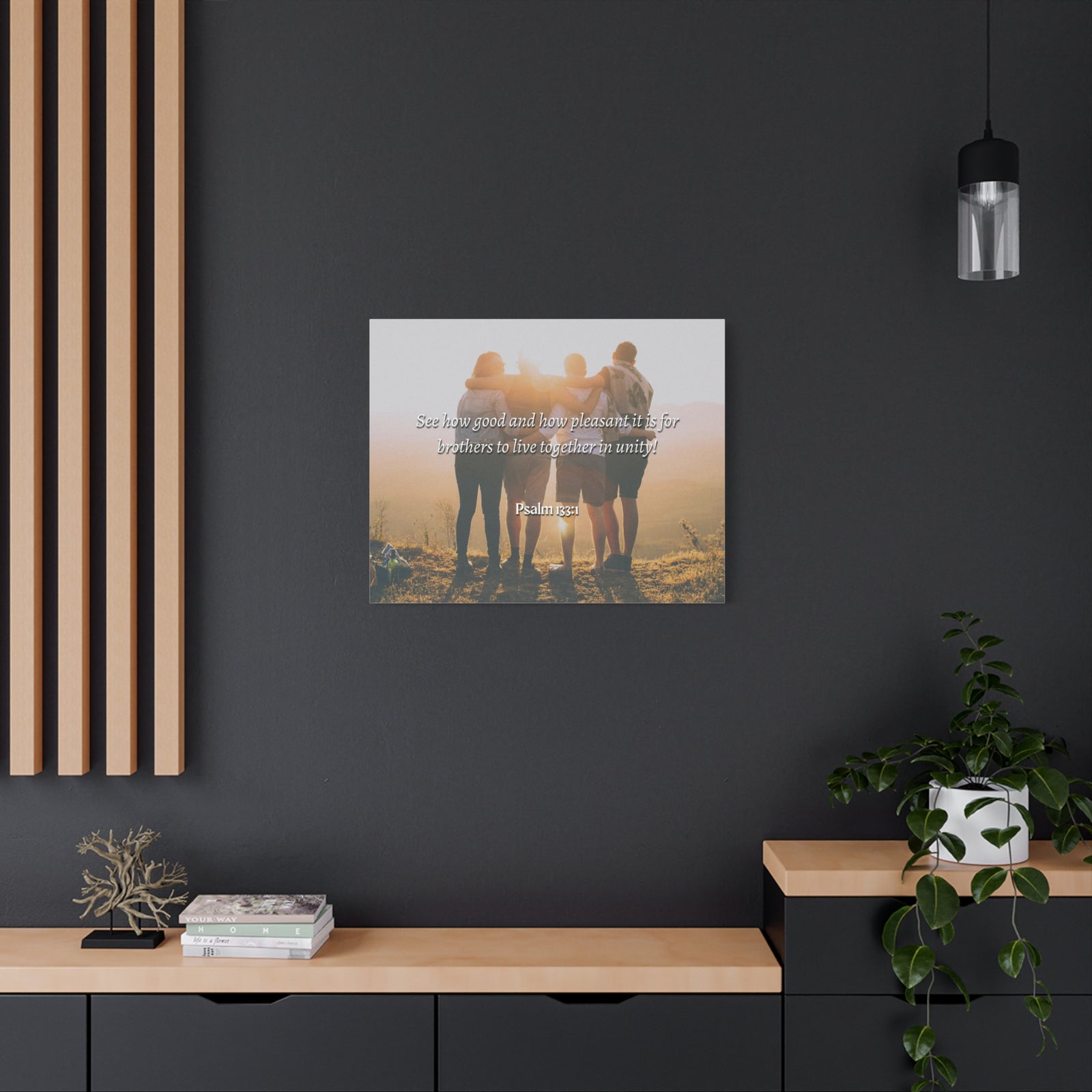 Scripture Canvas Together In Unity Psalms 133:1 Christian Wall Art Bible Verse Print Ready to Hang-Express Your Love Gifts