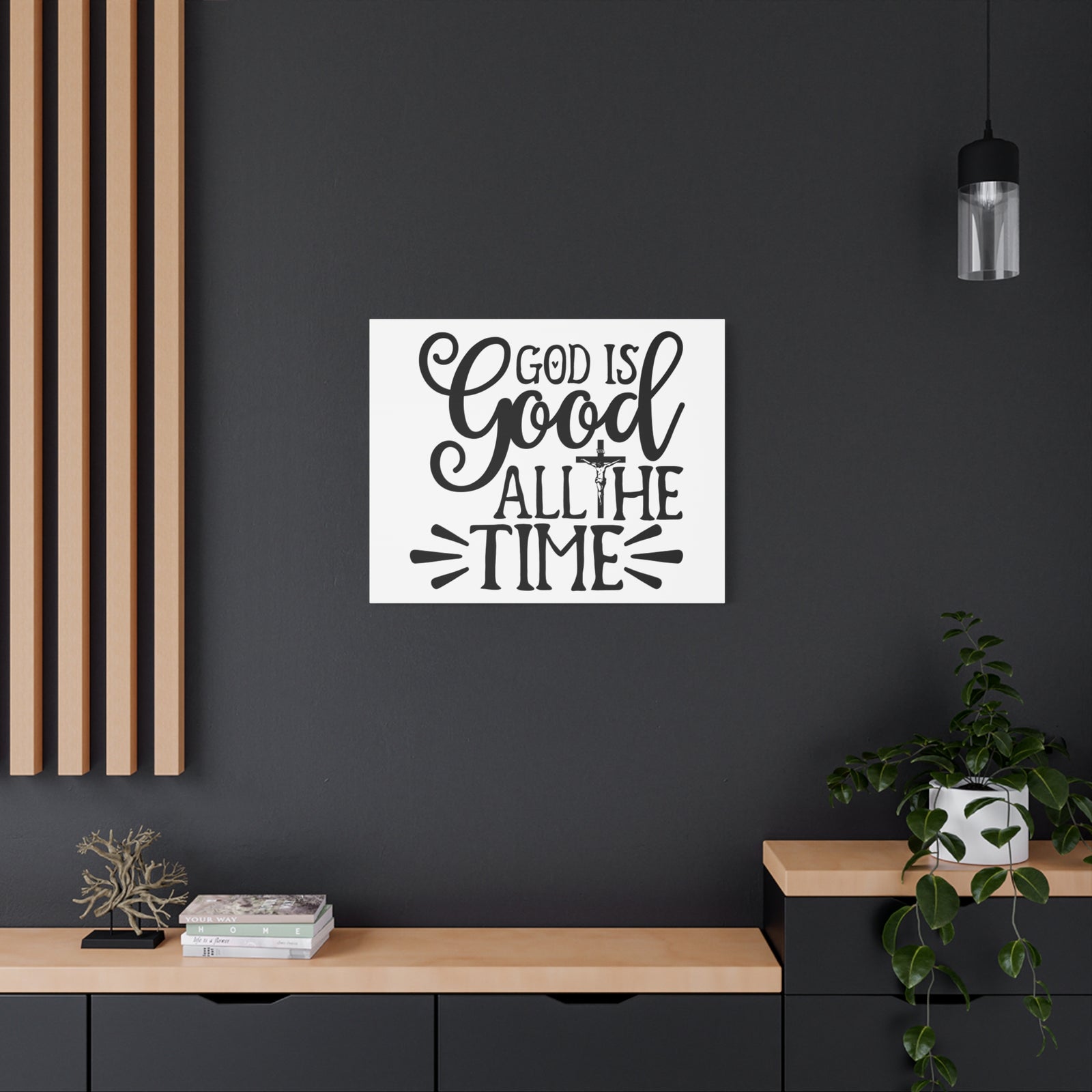Scripture Walls God Is Good All The Time Psalm 34:8 Cross Christian Wall Art Print Ready to Hang-Express Your Love Gifts