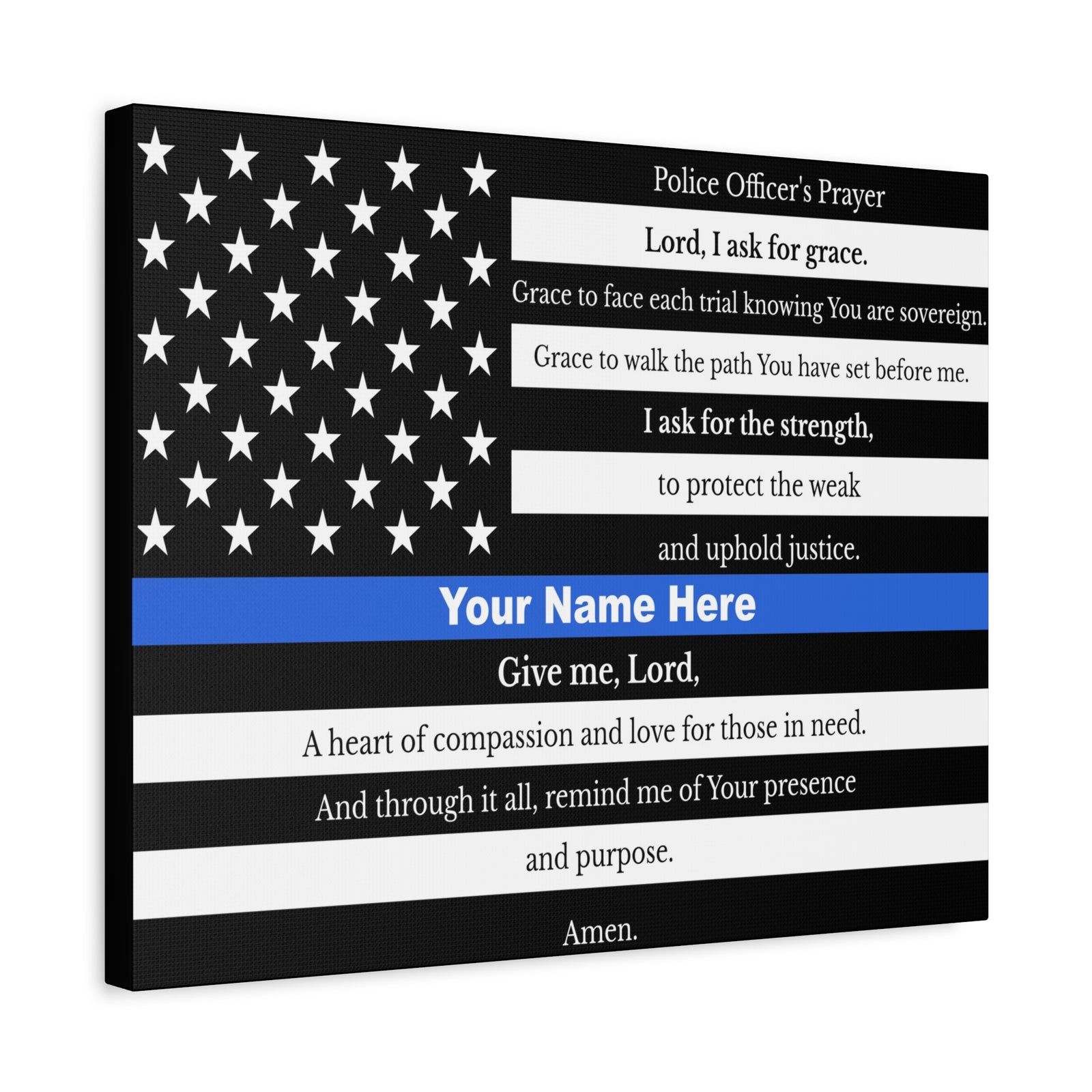 Scripture Walls Personalized Police Prayer Bible Canvas Christian Wall Art Ready to Hang Unframed-Express Your Love Gifts