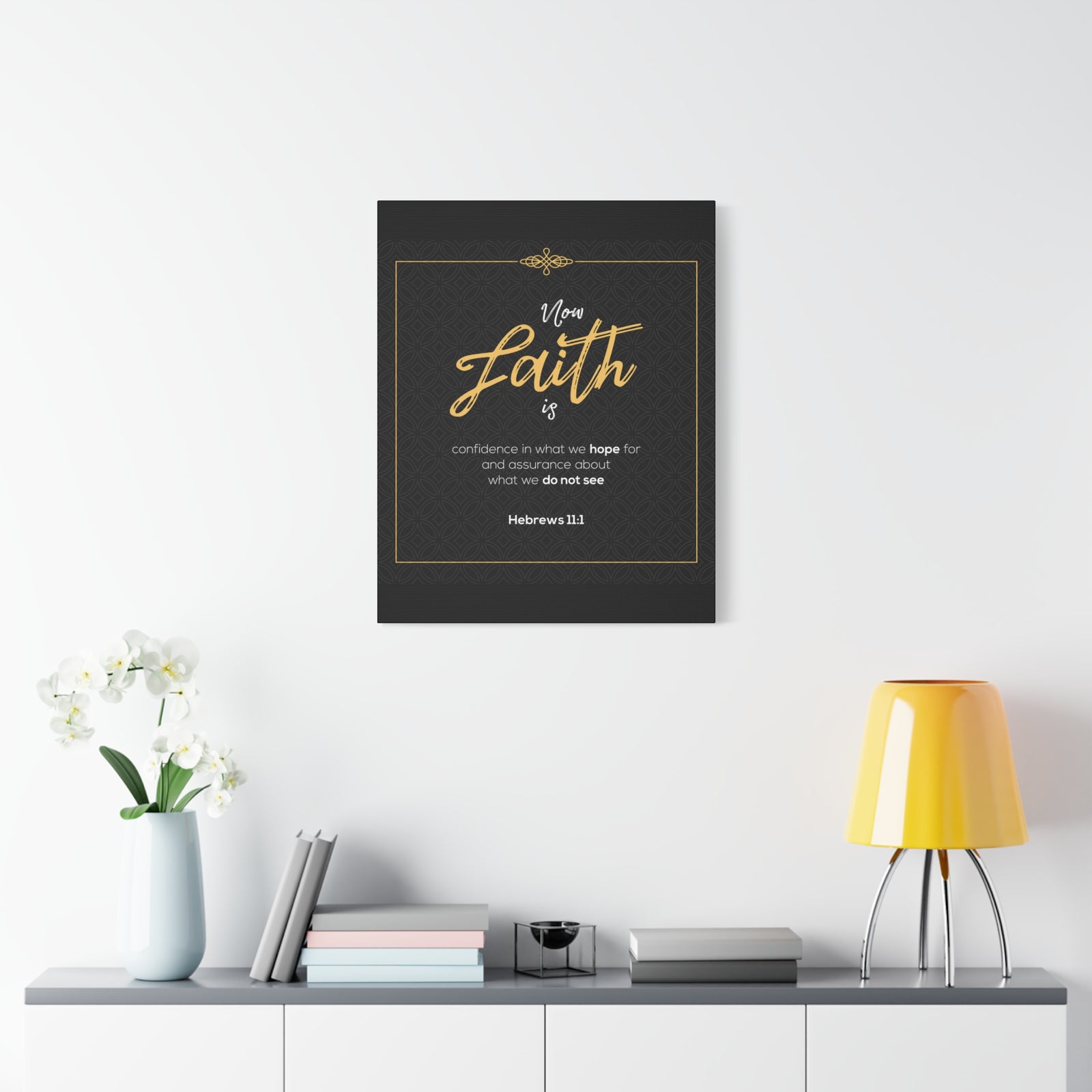 Scripture Canvas Faith Is Confidence Hebrews 11:1 Christian Wall Art Bible Verse Print Ready To Hang-Express Your Love Gifts