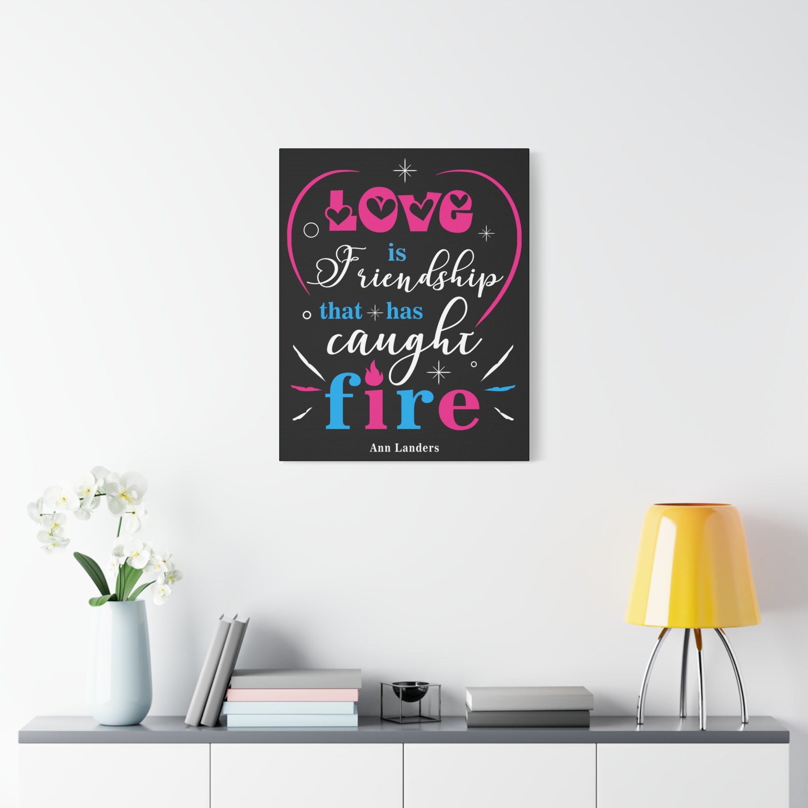 Inspirational Quote Canvas Love Is Friendship Wall Art Motivational Motto Inspiring Prints Artwork Decor Ready to Hang-Express Your Love Gifts