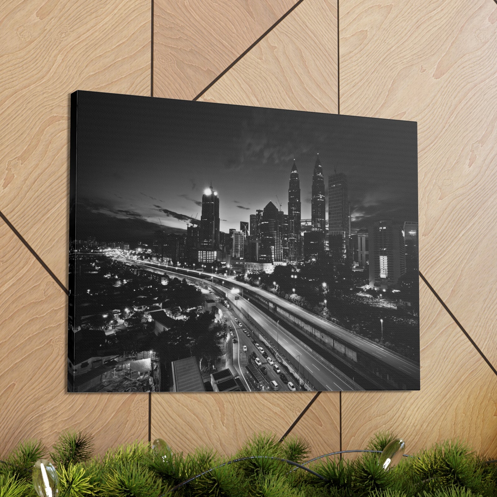 Kuala Lumpur Black And White Skyline Canvas Artwork High-Quality Breathtaking Stunning Cityscape for Home Decor Ready to Hang-Express Your Love Gifts