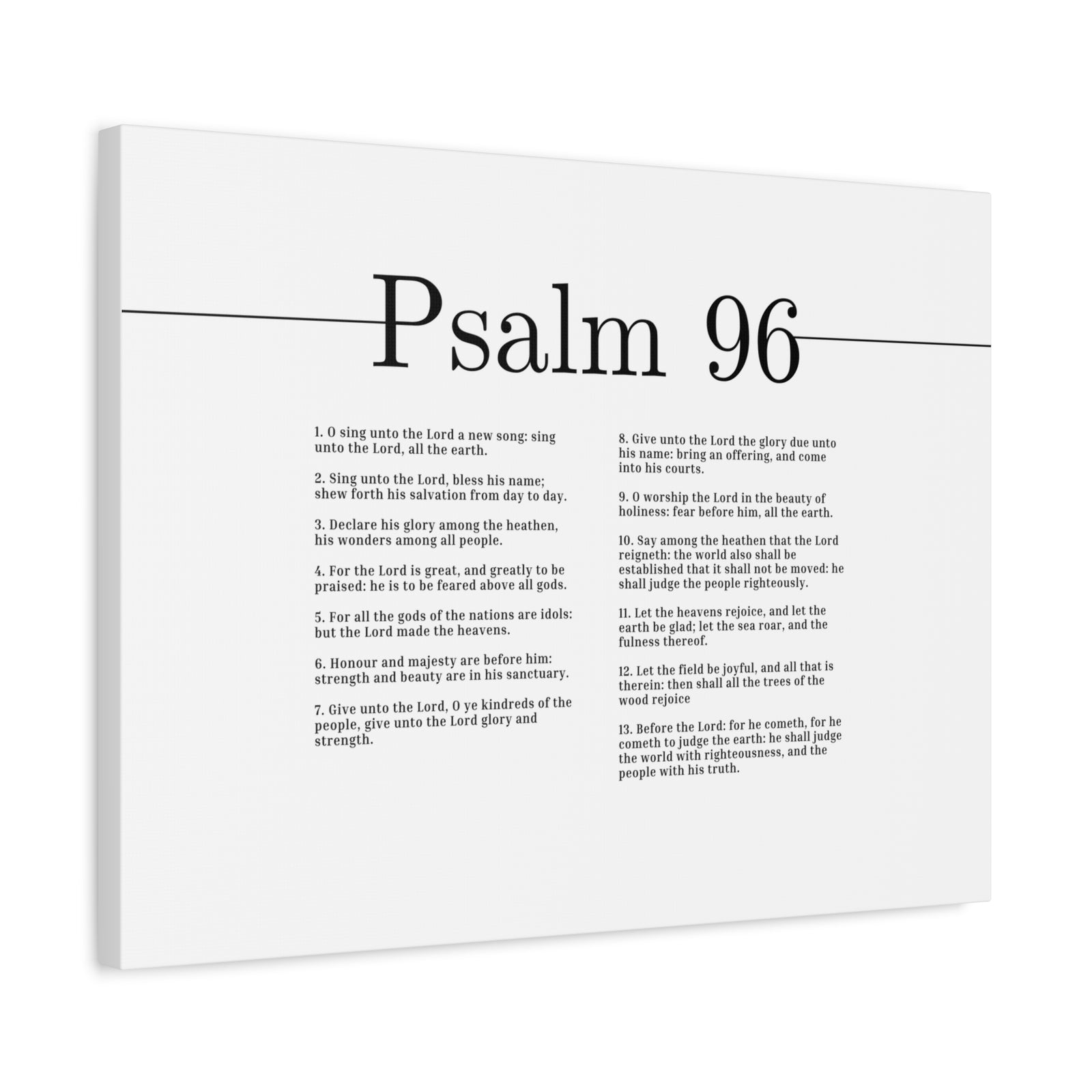 Scripture Canvas The Lord Made The Heavens Psalm 96 Christian Wall Art Bible Verse Print Ready to Hang-Express Your Love Gifts